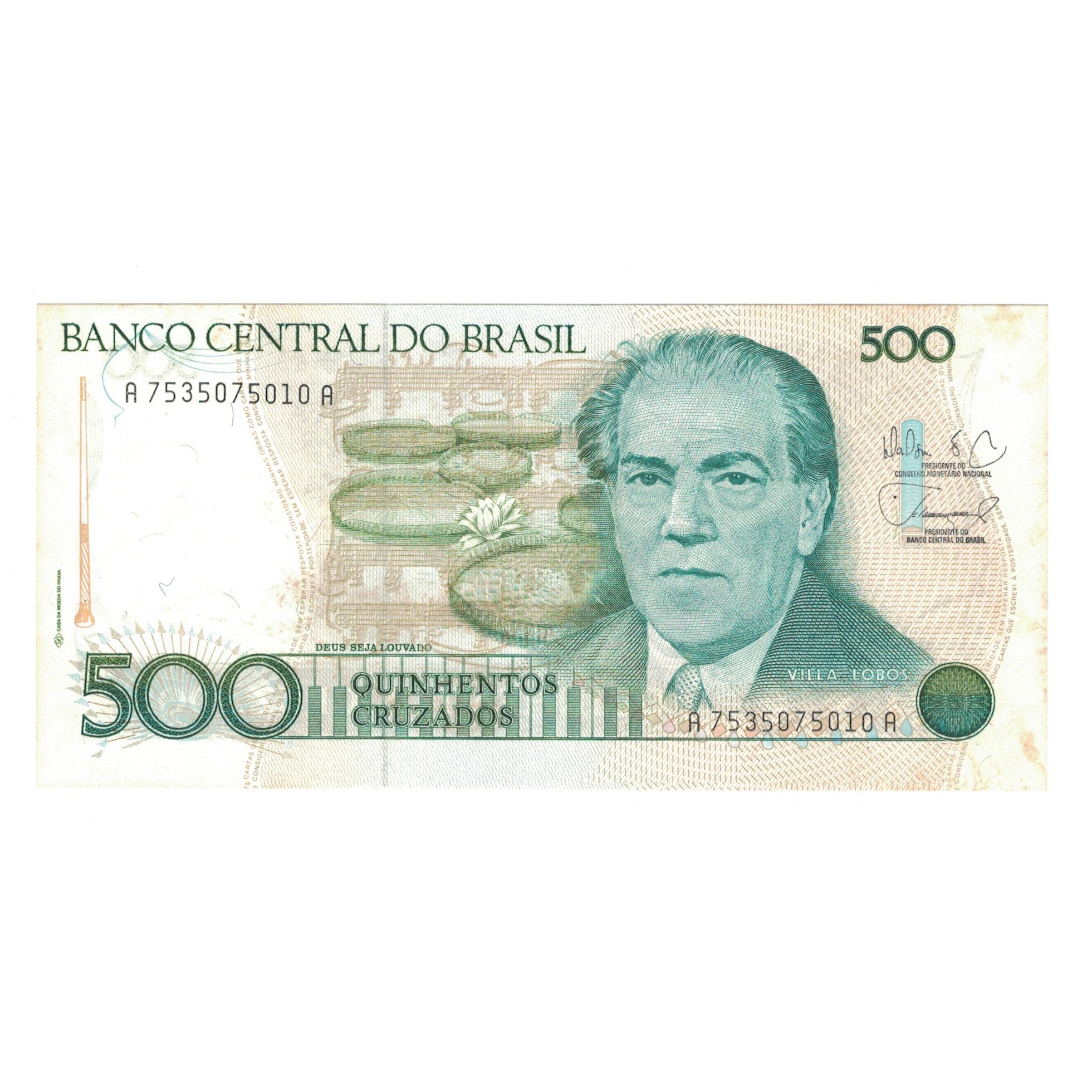 Billete, 500 Cruzados, Brasil, KM:212d, EBC+