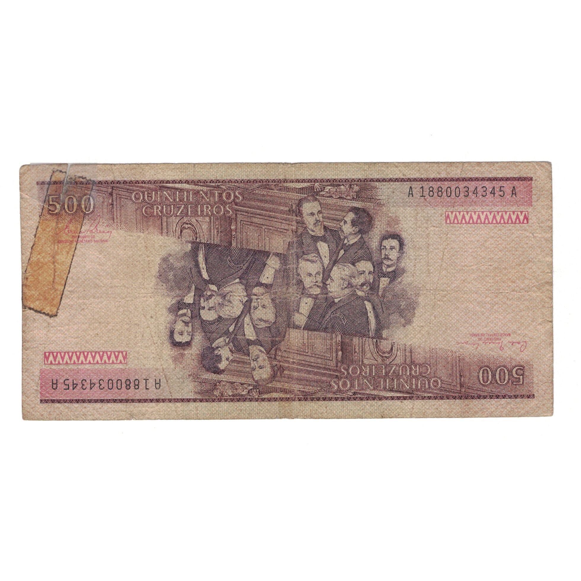 Banknote, Brazil, 500 Cruzeiros, KM:200a, VG(8-10)
