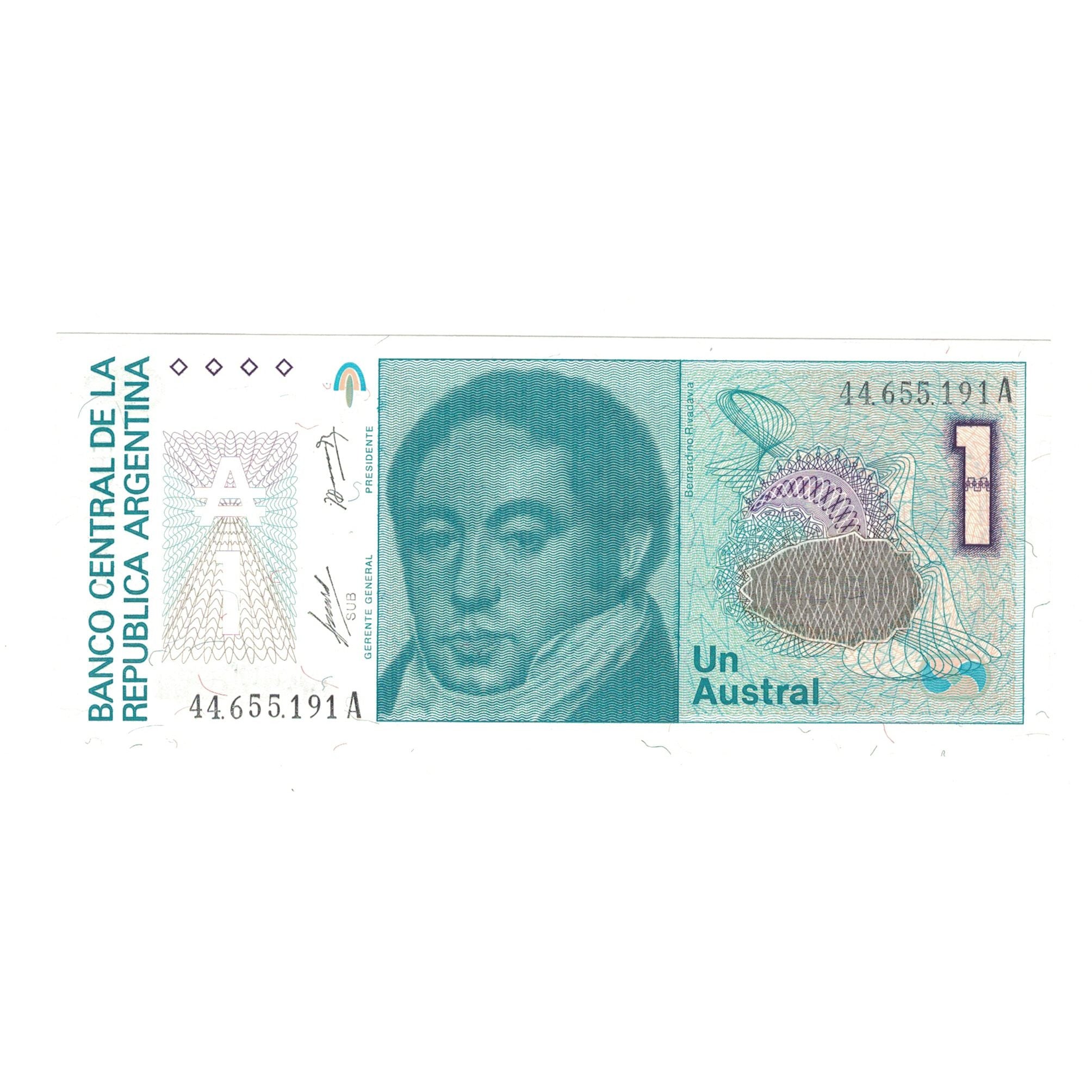 Geldschein, Argentinien, 1 Austral, KM:323b, UNZ
