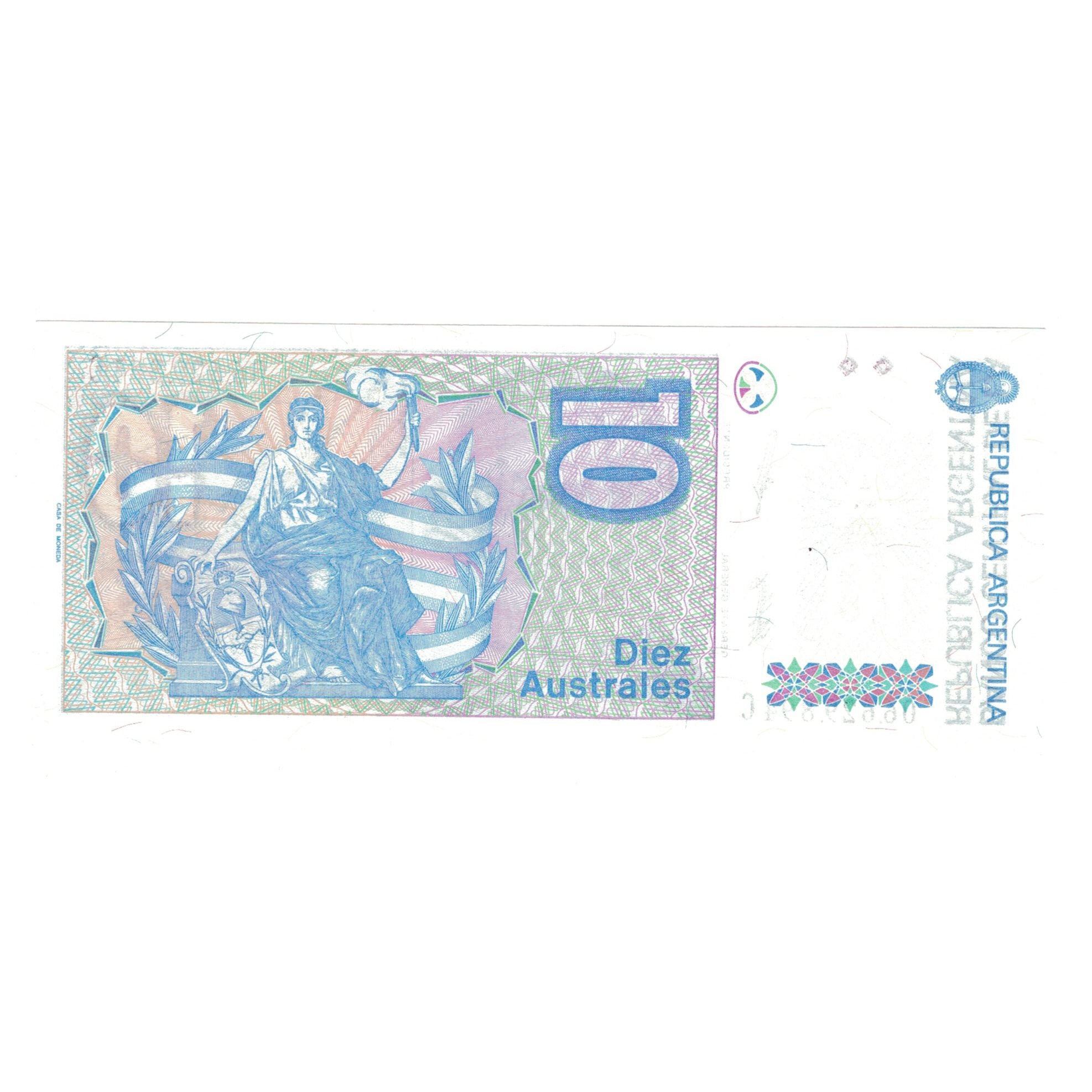 Billete, 10 Australes, Argentina, KM:325b, UNC