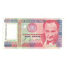 Banknote, Peru, 50,000 Intis, 1988, 1988-06-28, KM:143, AU(50-53)