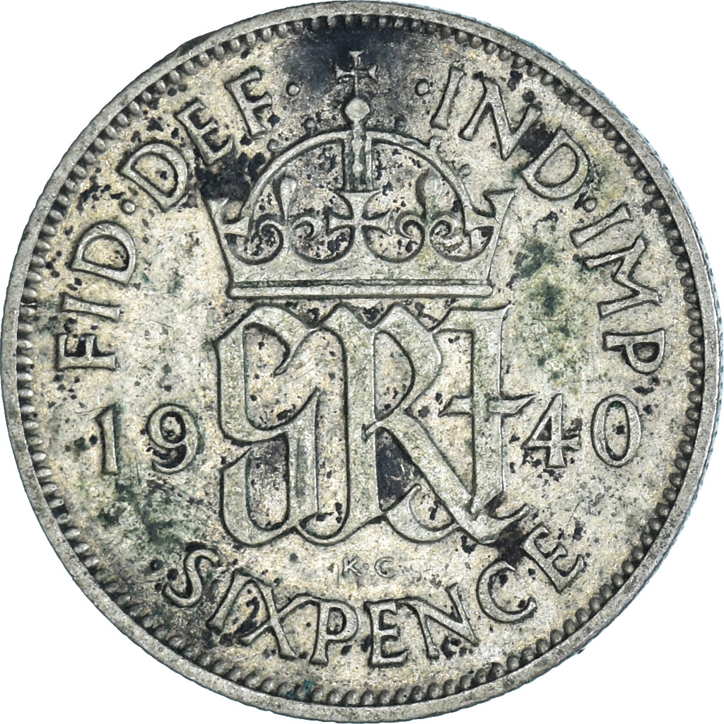 Münze, Großbritannien, 6 Pence, 1940