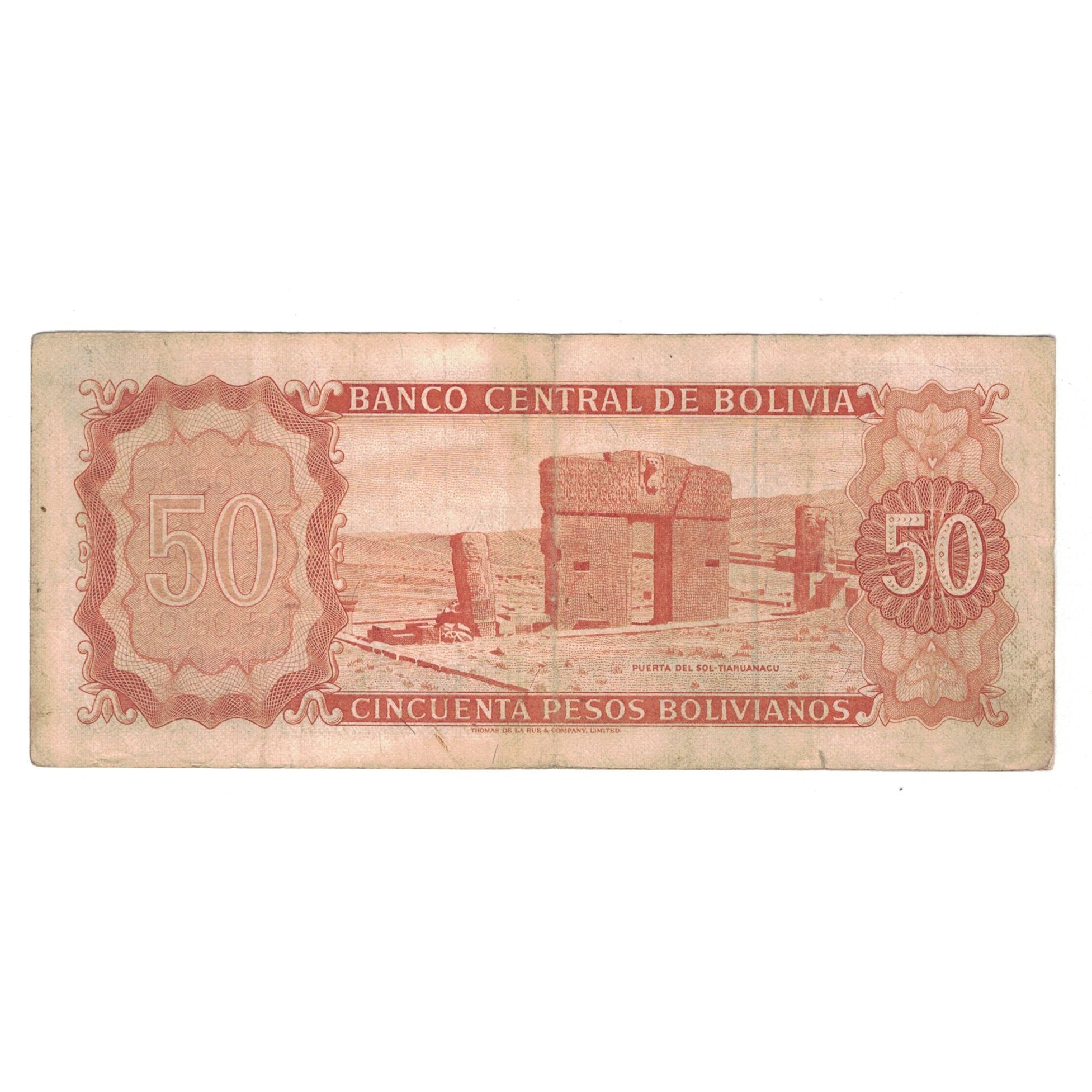 Billete, 50 Pesos Bolivianos, 1962, Bolivia, 1962-07-13, KM:162a, RC