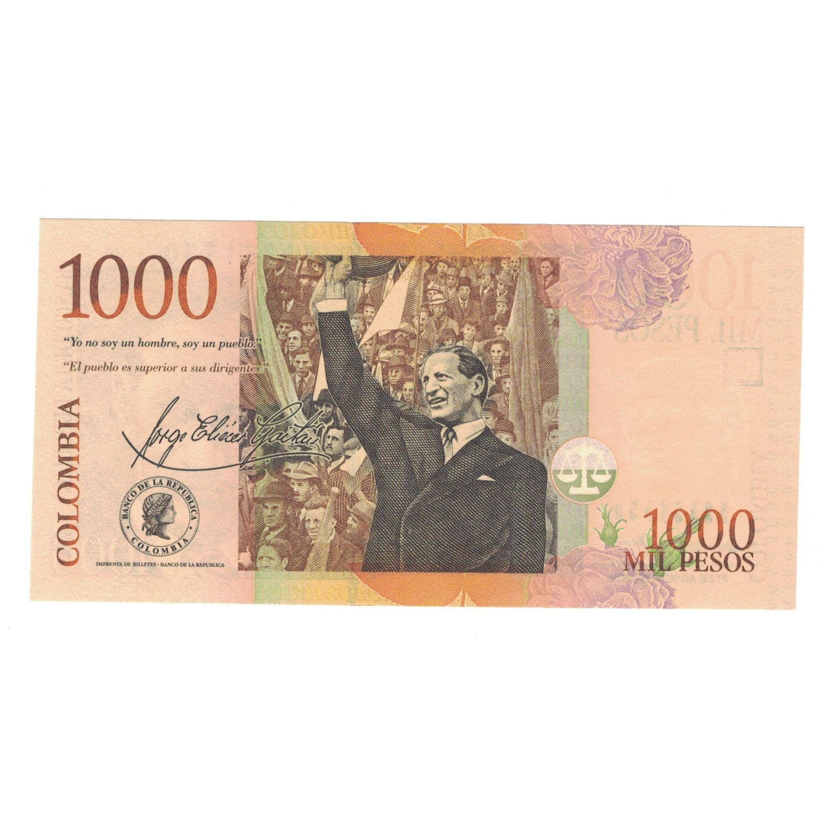 Billete, 1000 Pesos, 2008, Colombia, 2008-08-27, KM:456j, UNC
