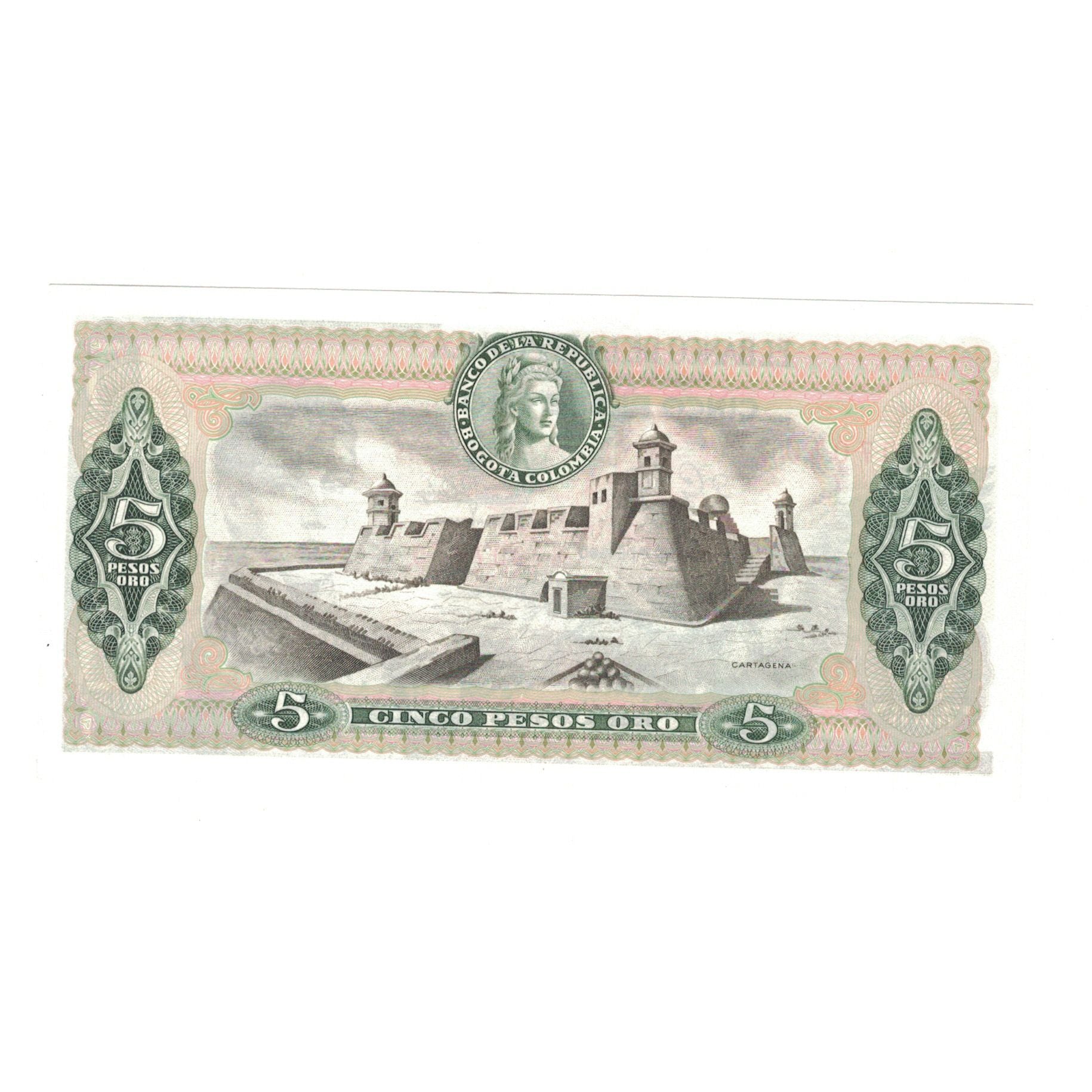 Biljet, Colombia, 5 Pesos Oro, 1980, 1980-01-01, KM:406f, NIEUW