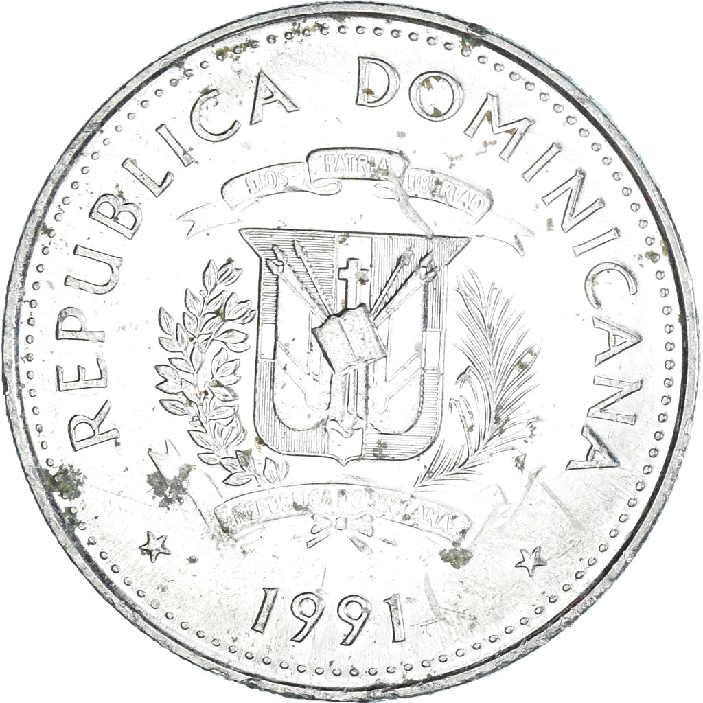 Coin, Dominican Republic, 25 Centavos, 1991