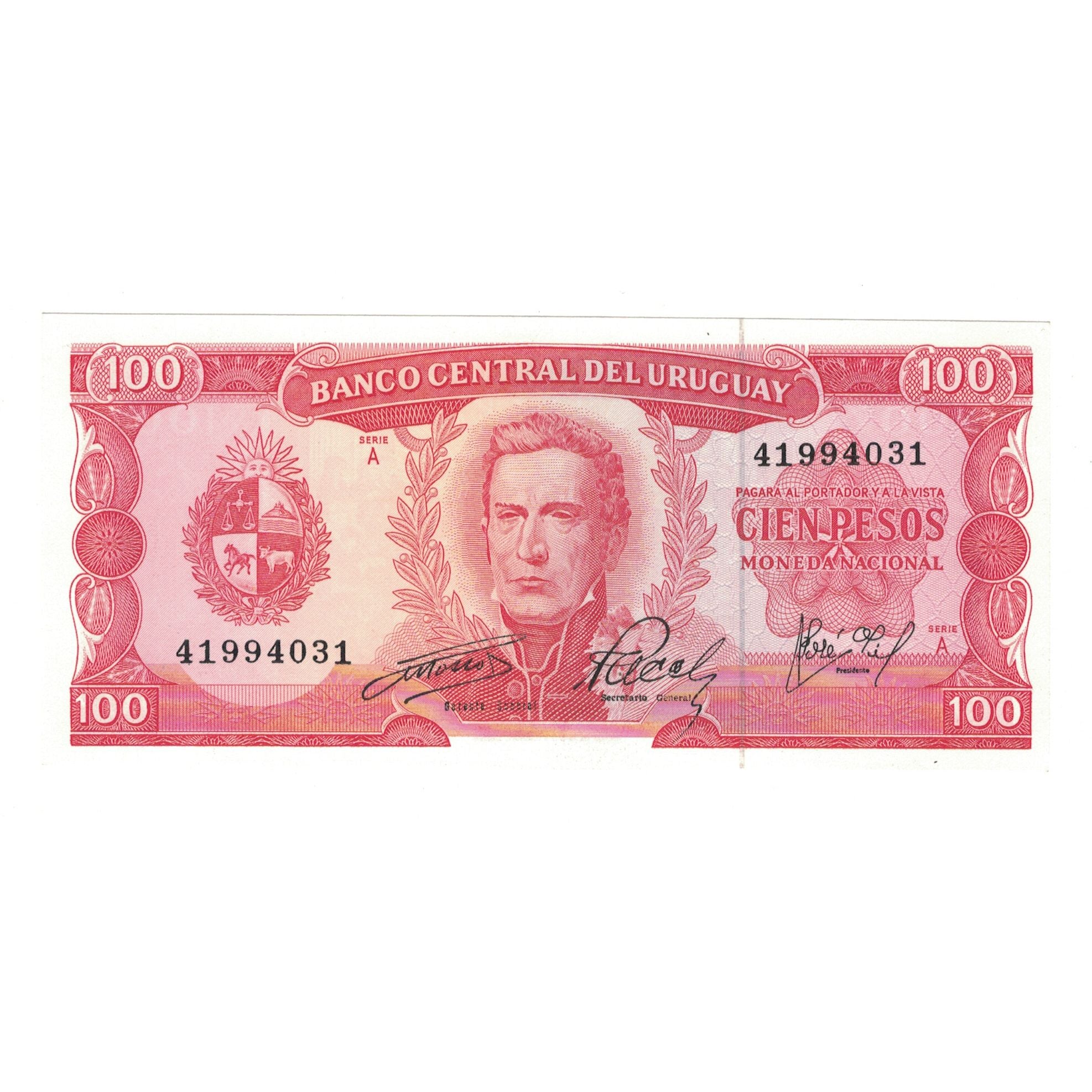 Banknote, Uruguay, 100 Pesos, Undated (1967), KM:47a, UNC(65-70)