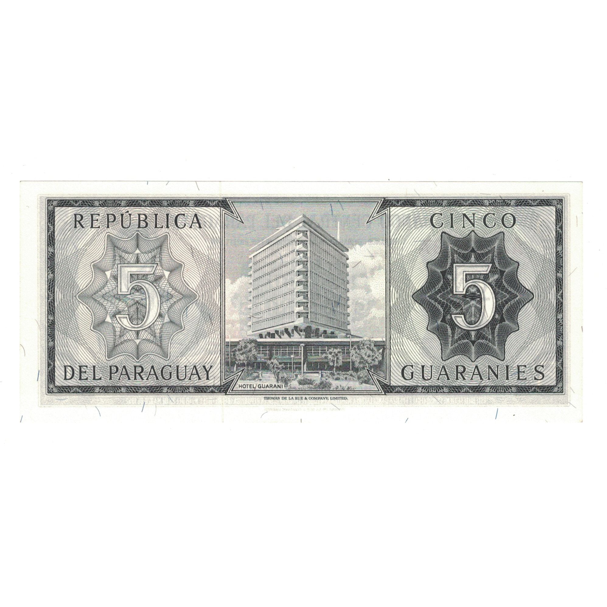 Billet, Paraguay, 5 Guaranies, 1952, 1952-03-25, KM:195b, NEUF