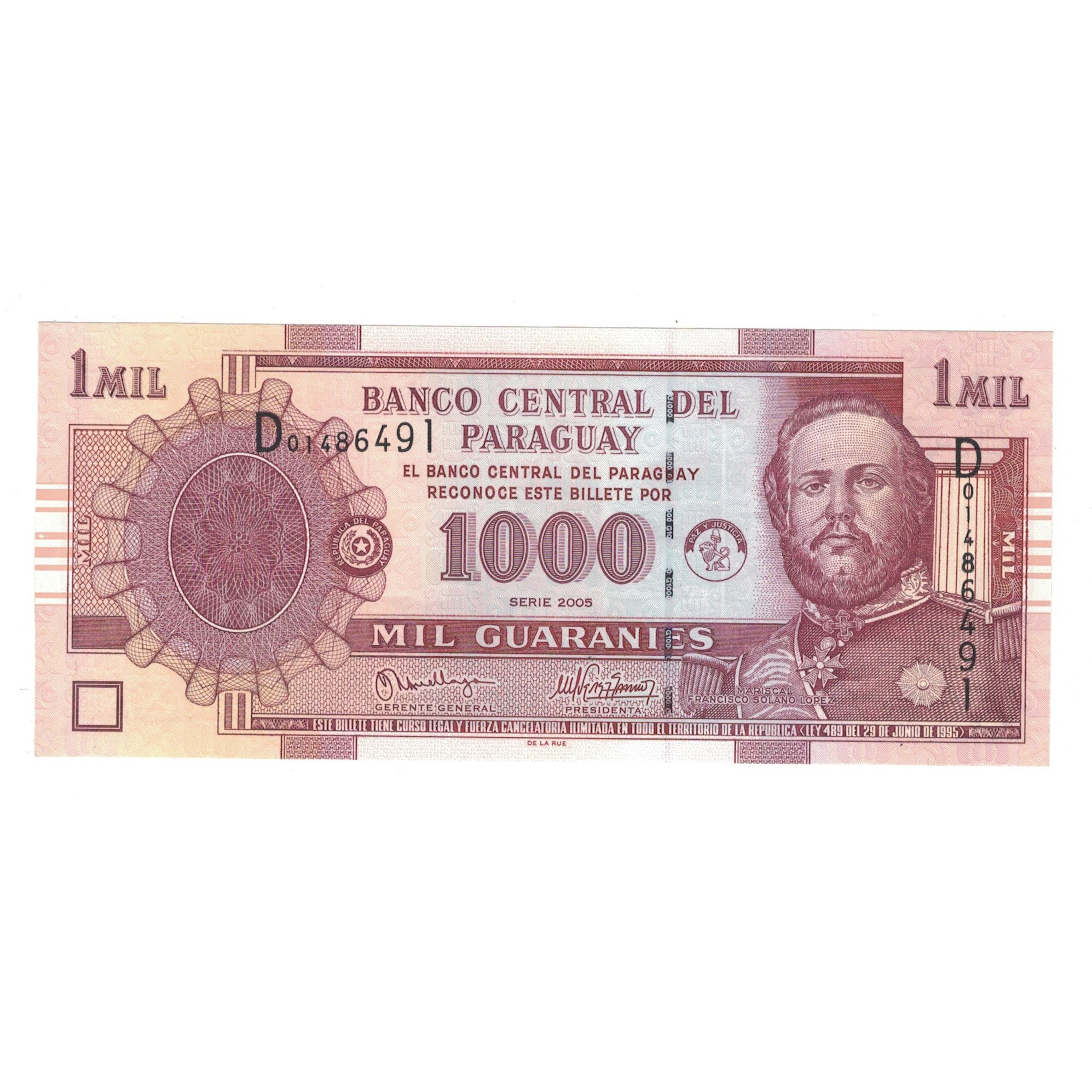 Billet, Paraguay, 1000 Guaranies, 2005, KM:222b, NEUF