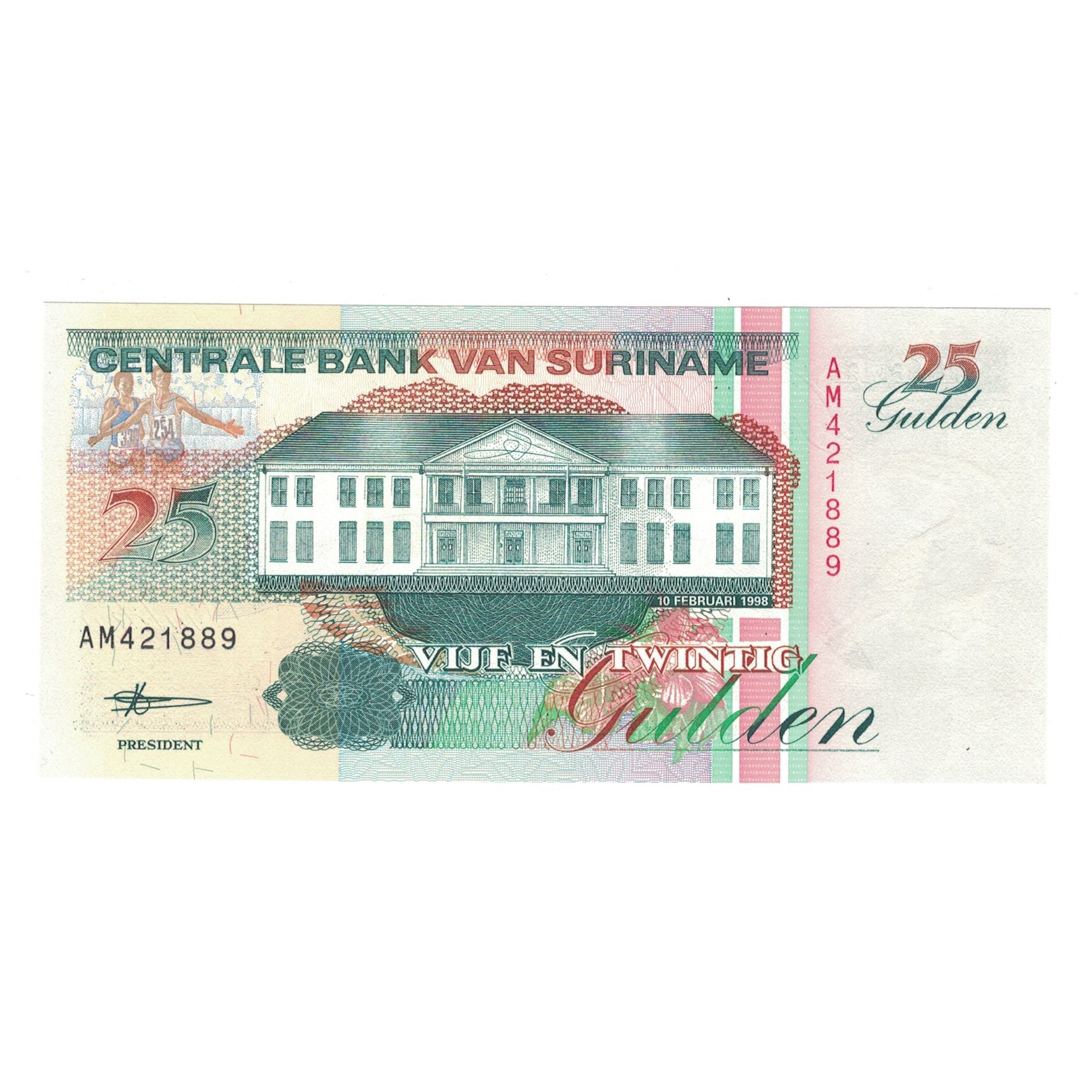 Billete, 25 Gulden, 1998, Surinam, 1998-02-10, KM:138d, UNC