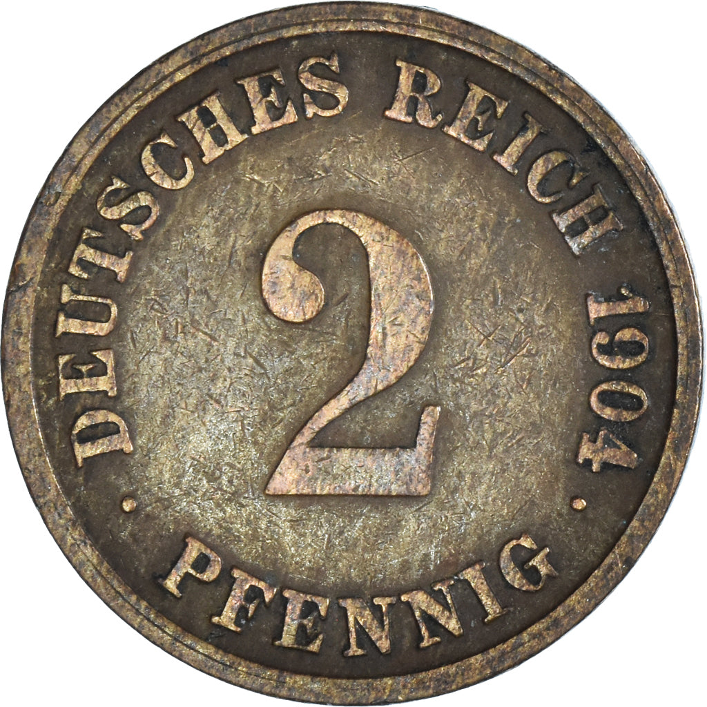Moneda, ALEMANIA - IMPERIO, 2 Pfennig, 1904