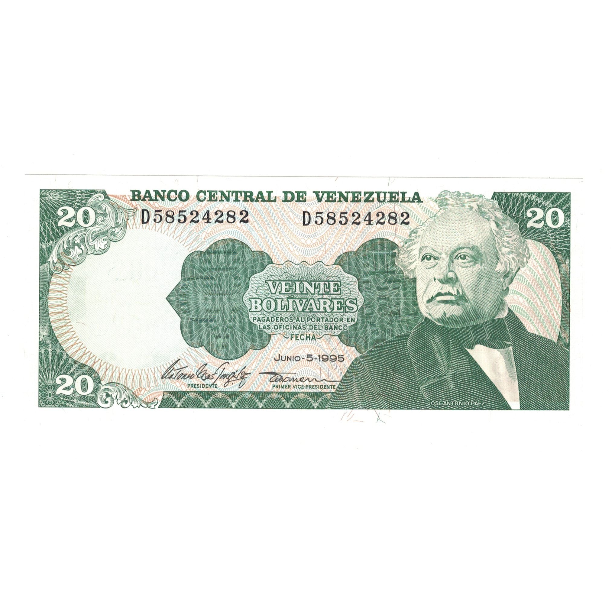 Billet, Venezuela, 20 Bolivares, 1995, 1995-06-05, KM:63e, NEUF