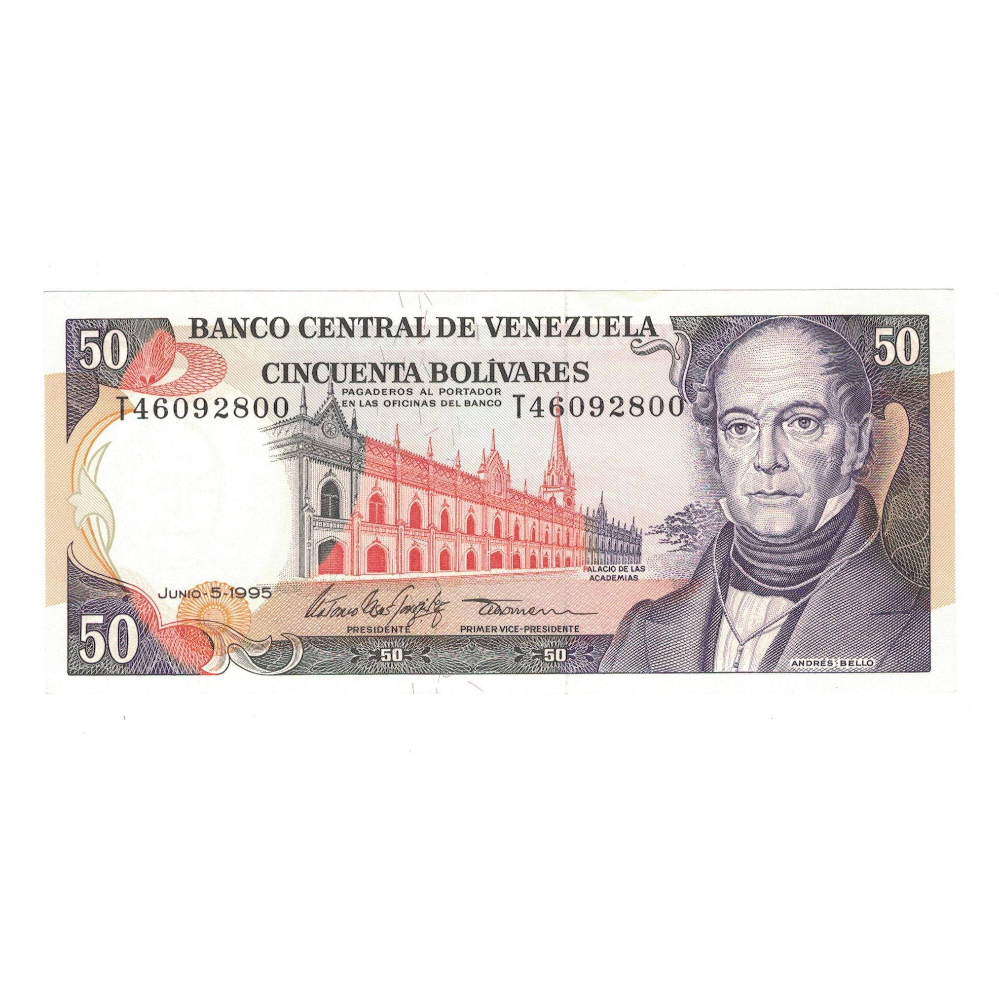 Banknote, Venezuela, 50 Bolivares, 1995, 1995-06-05, KM:65e, UNC(65-70)