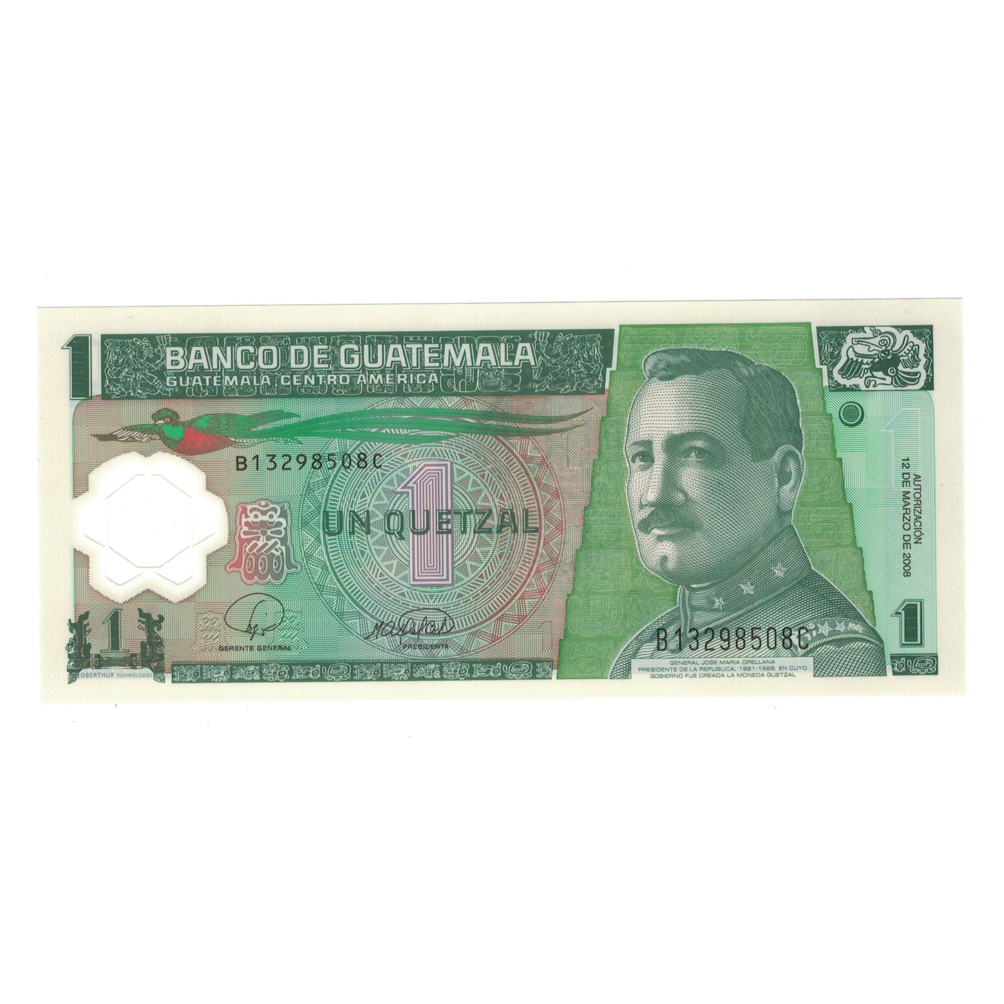 Billete, 1 Quetzal, 2008, Guatemala, 2008-03-12, KM:115, UNC