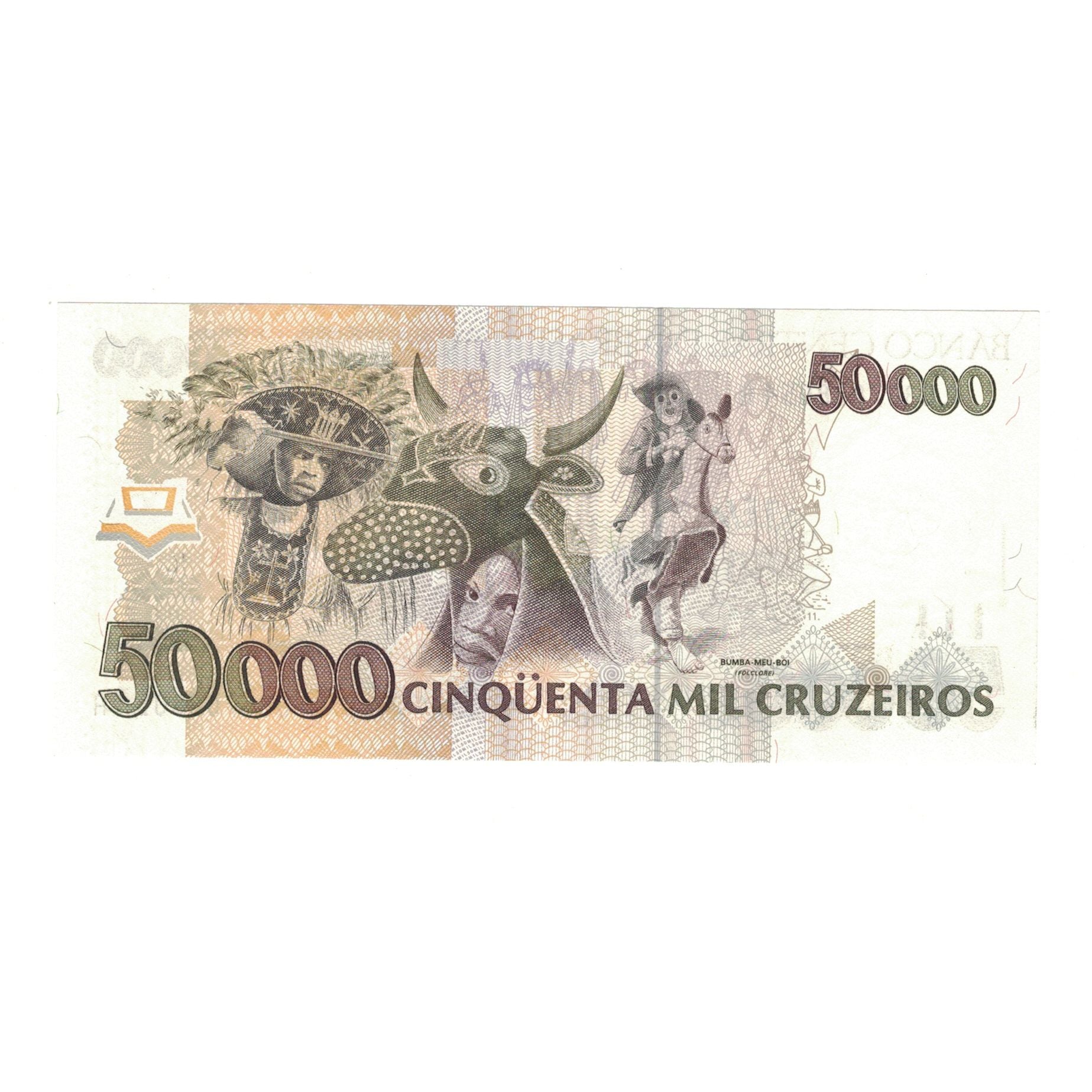 Geldschein, Brasilien, 50,000 Cruzeiros, Undated (1992), KM:234a, UNZ