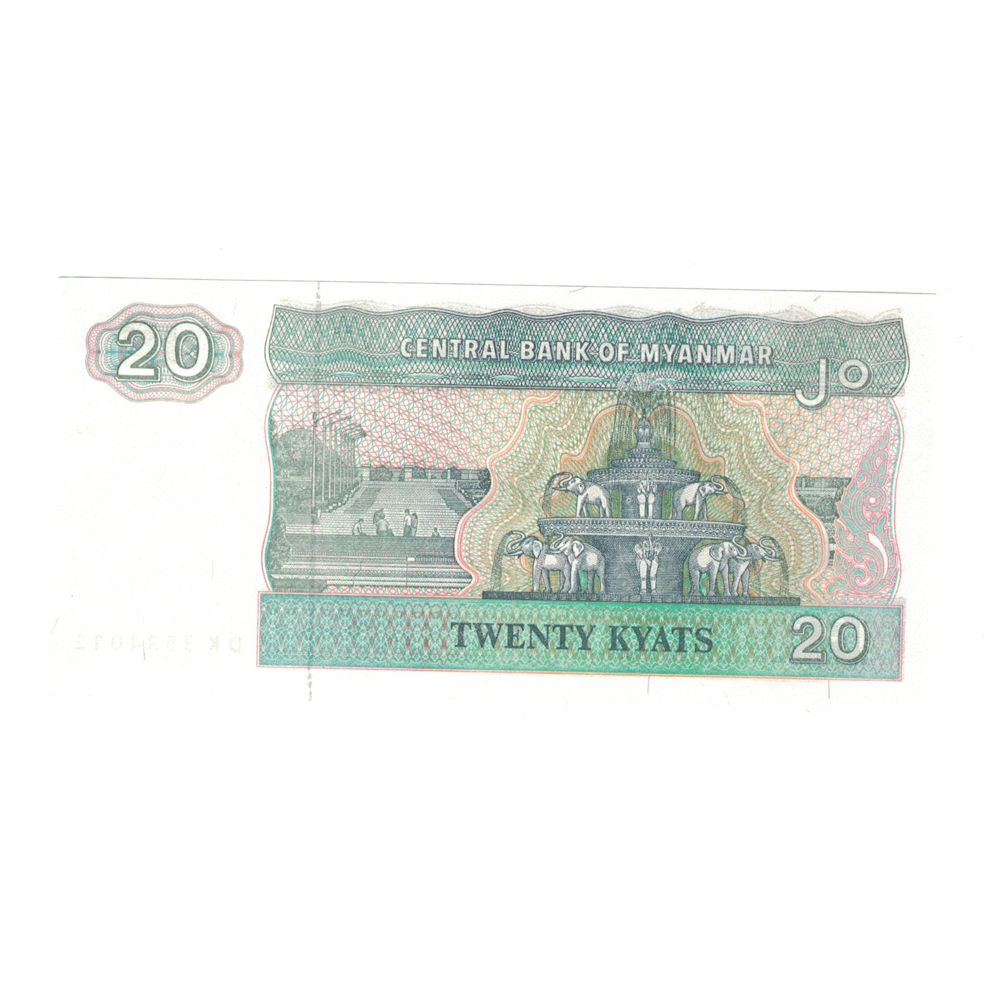Banconote, Myanmar, 20 Kyats, KM:72, SPL-