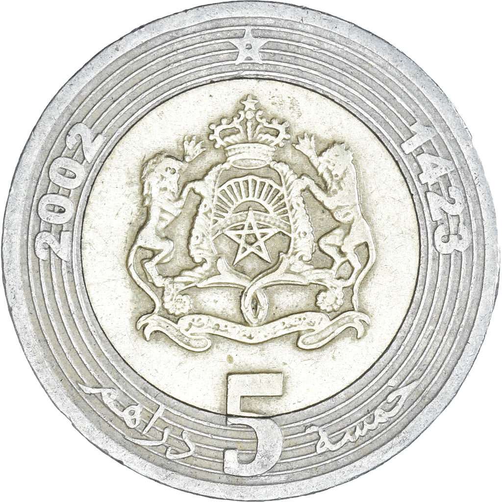 Moneta, Maroko, 5 Dirhams, 2002