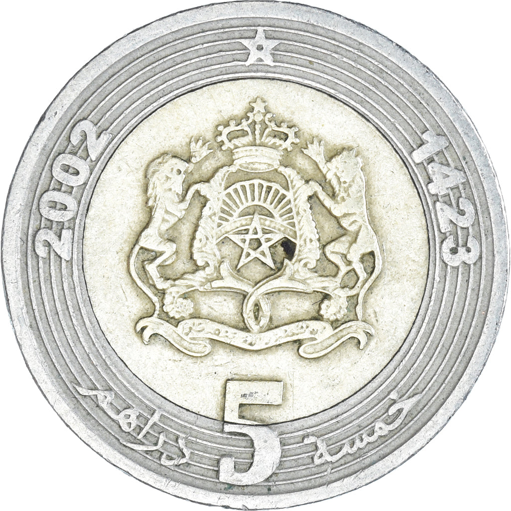Moneda, Marruecos, 5 Dirhams, 2002