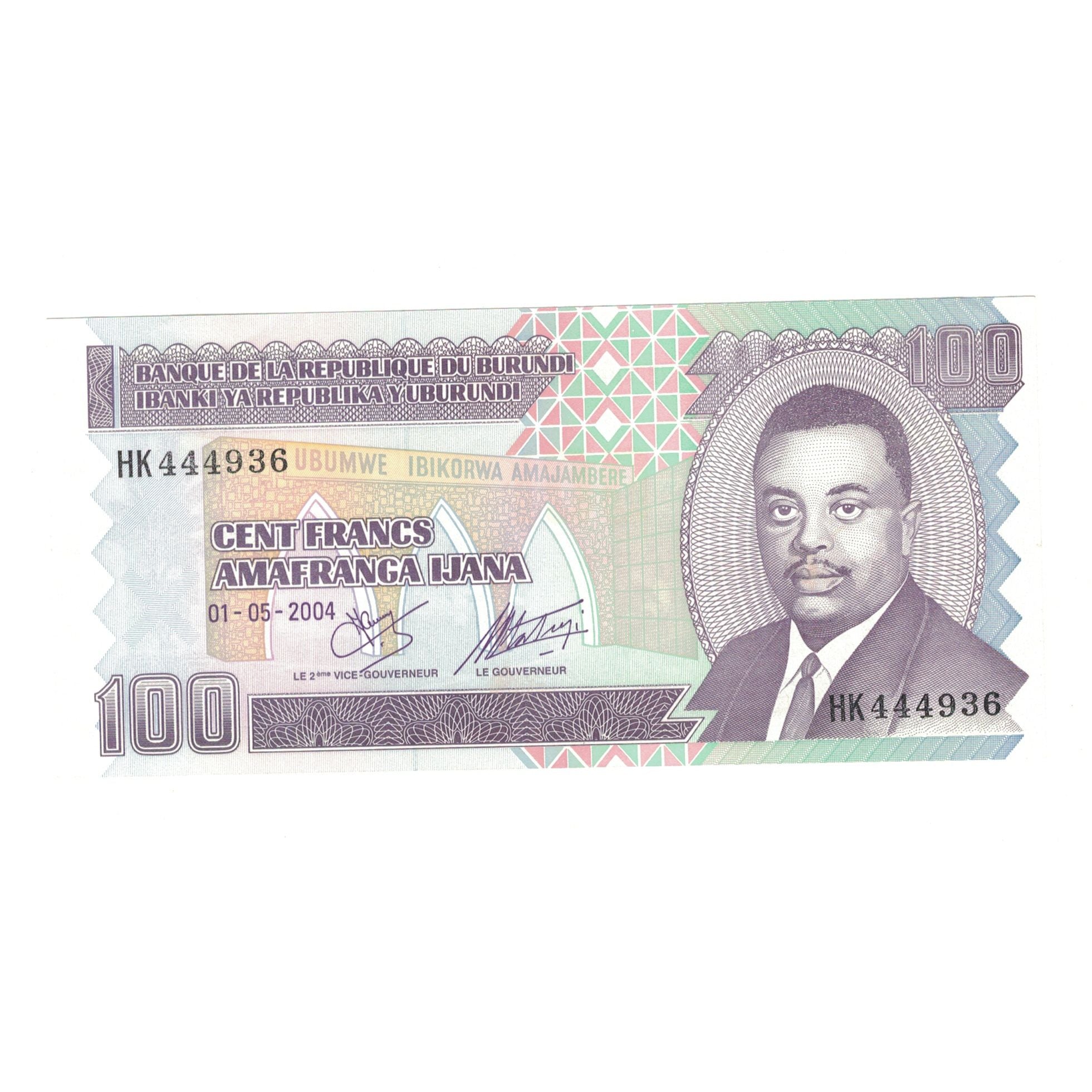 Banknote, Burundi, 100 Francs, 2004, 2004-05-01, KM:37D, UNC(63)