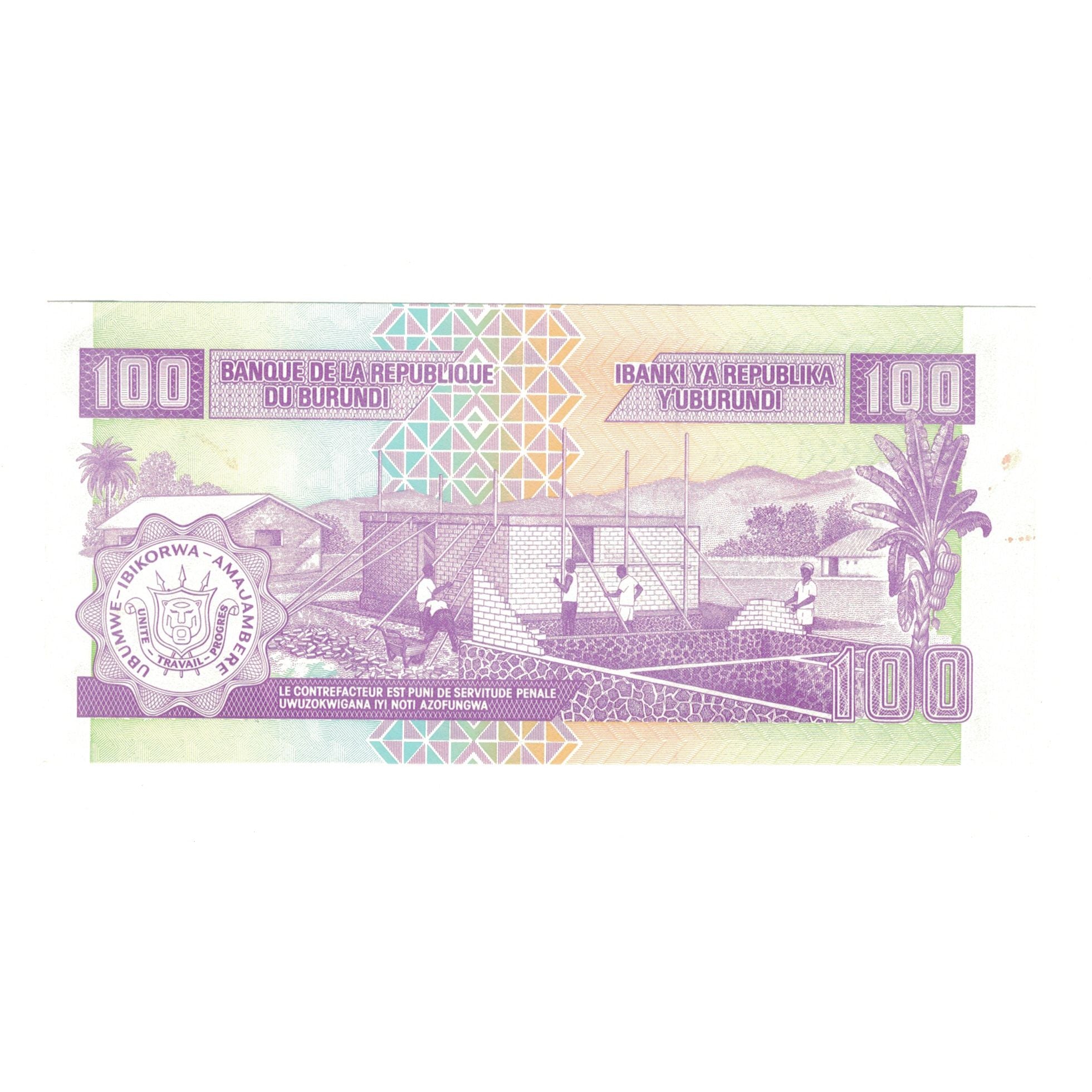 Banknote, Burundi, 100 Francs, 2004, 2004-05-01, KM:37D, UNC(63)