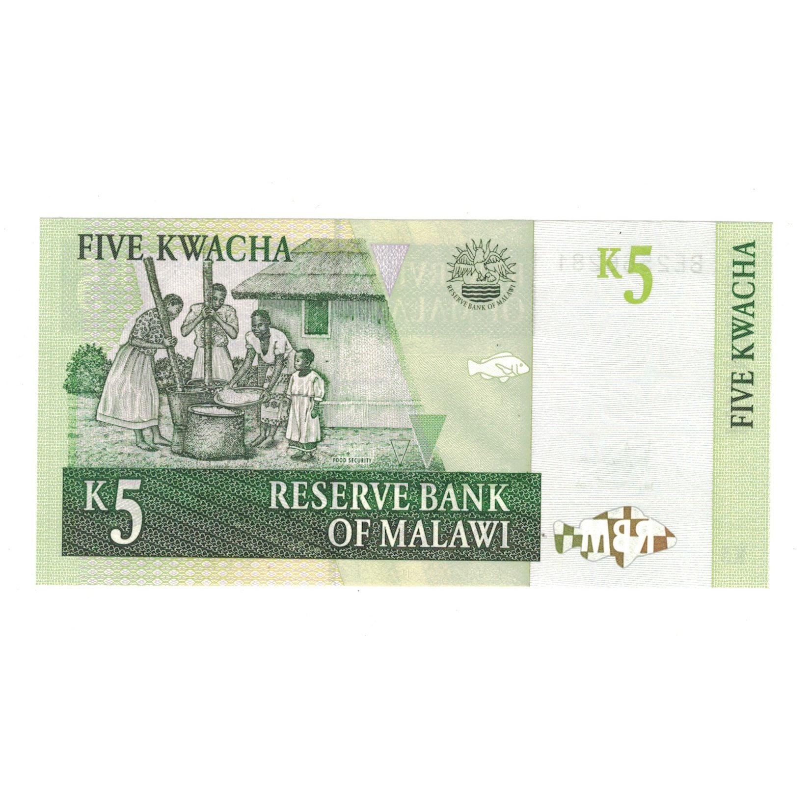 Banknote, Malawi, 5 Kwacha, 2005, 2005-12-01, KM:36c, AU(55-58)