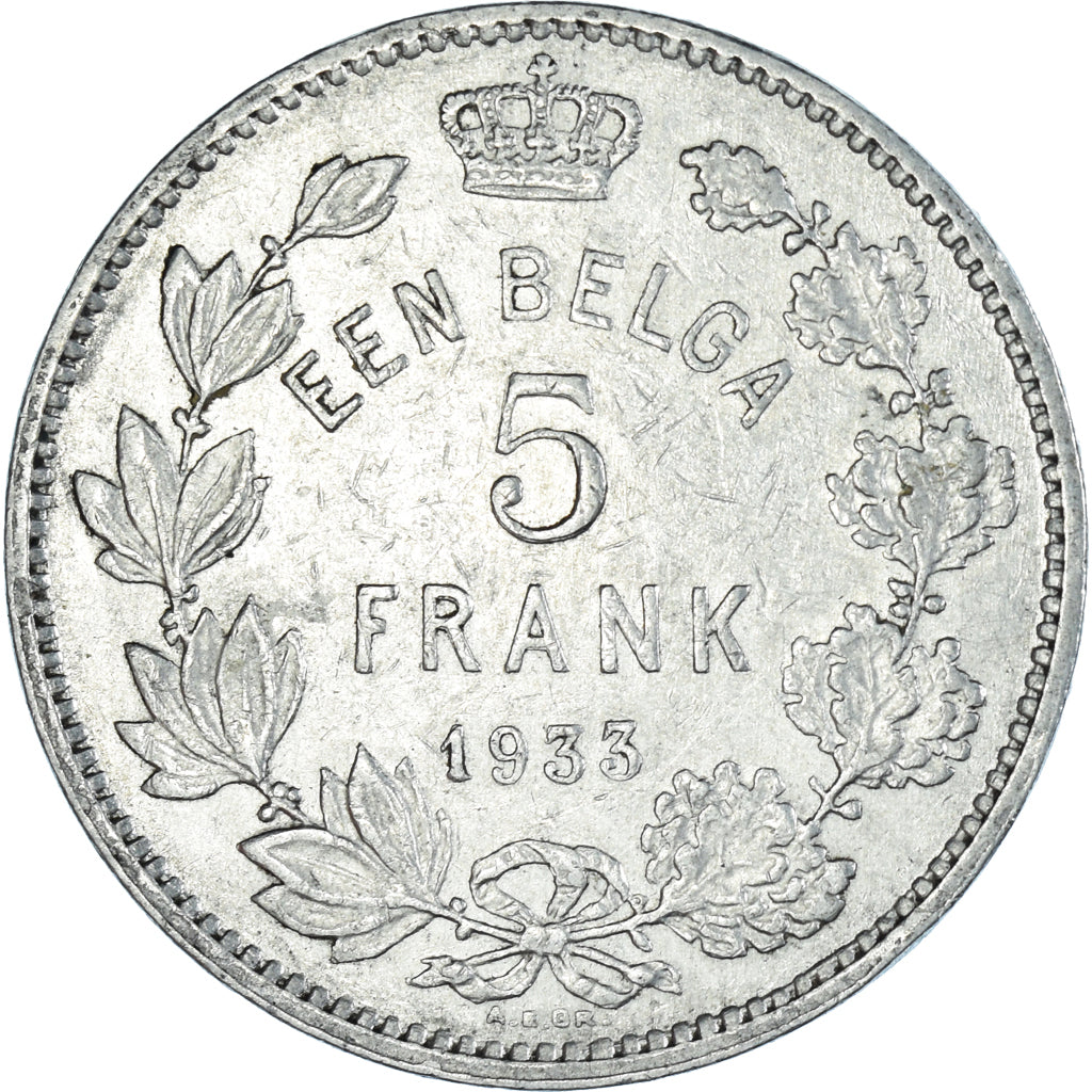 Moneta, Belgia, 5 Francs, 5 Frank, 1933