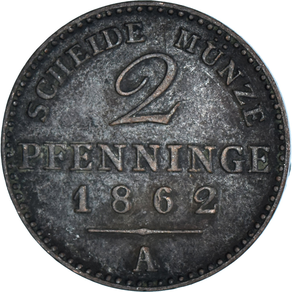 Moneda, Estados alemanes, 2 Pfennig, 1862