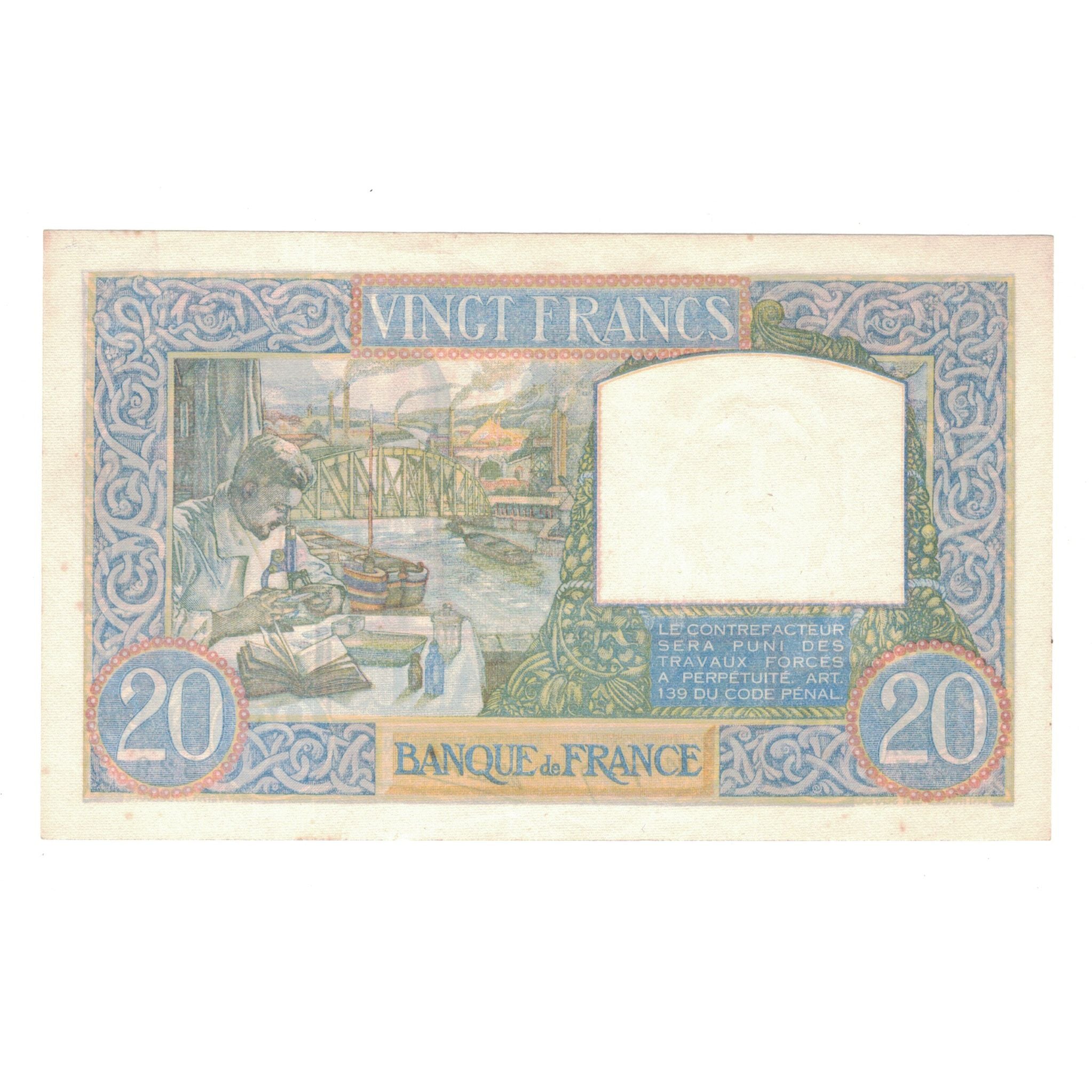 Francia, 20 Francs, Science et Travail, 1939, 1939-12-07, SPL, Fayette:12.01