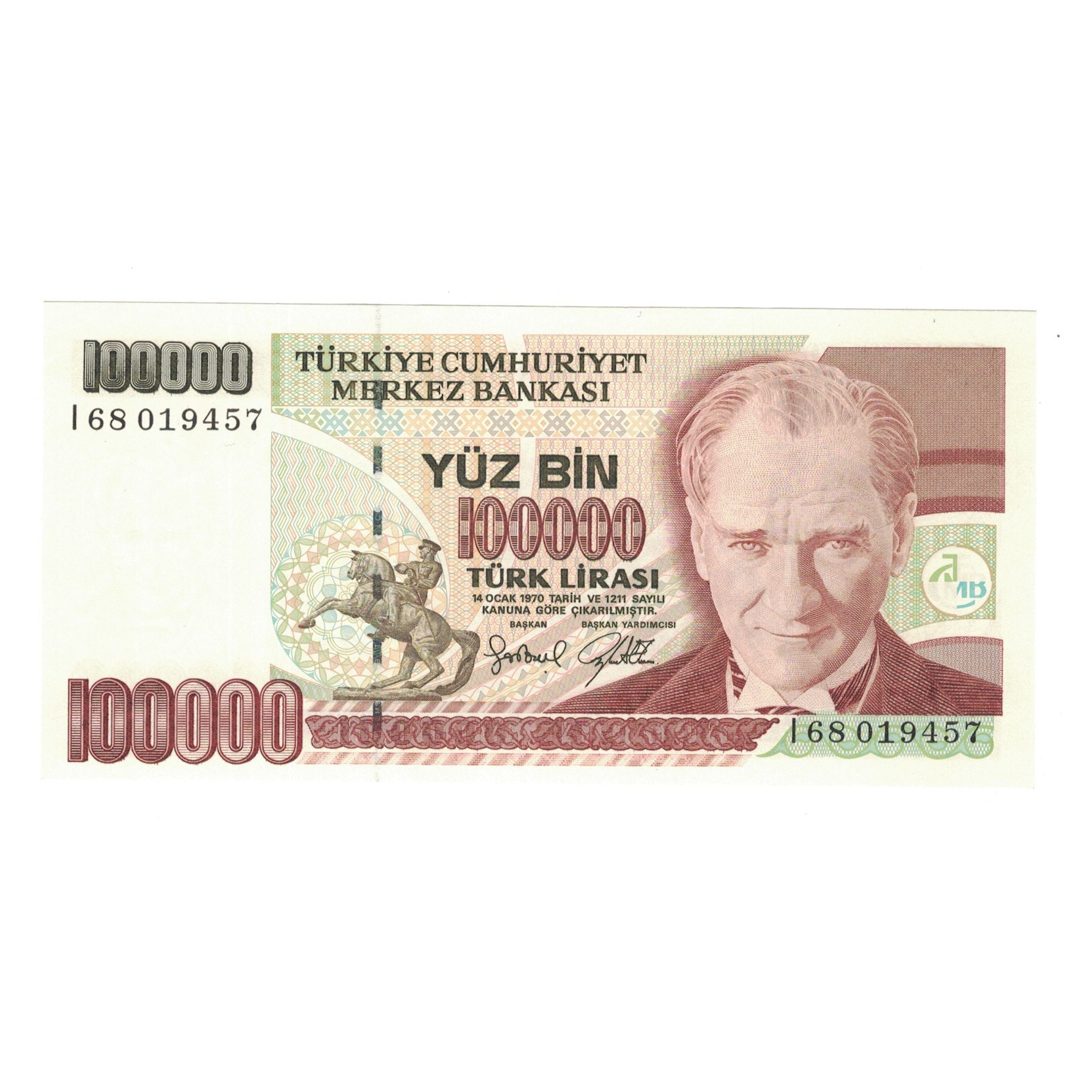 Banconote, Turchia, 100,000 Lira, 1970, 1970-01-14, KM:206, FDS