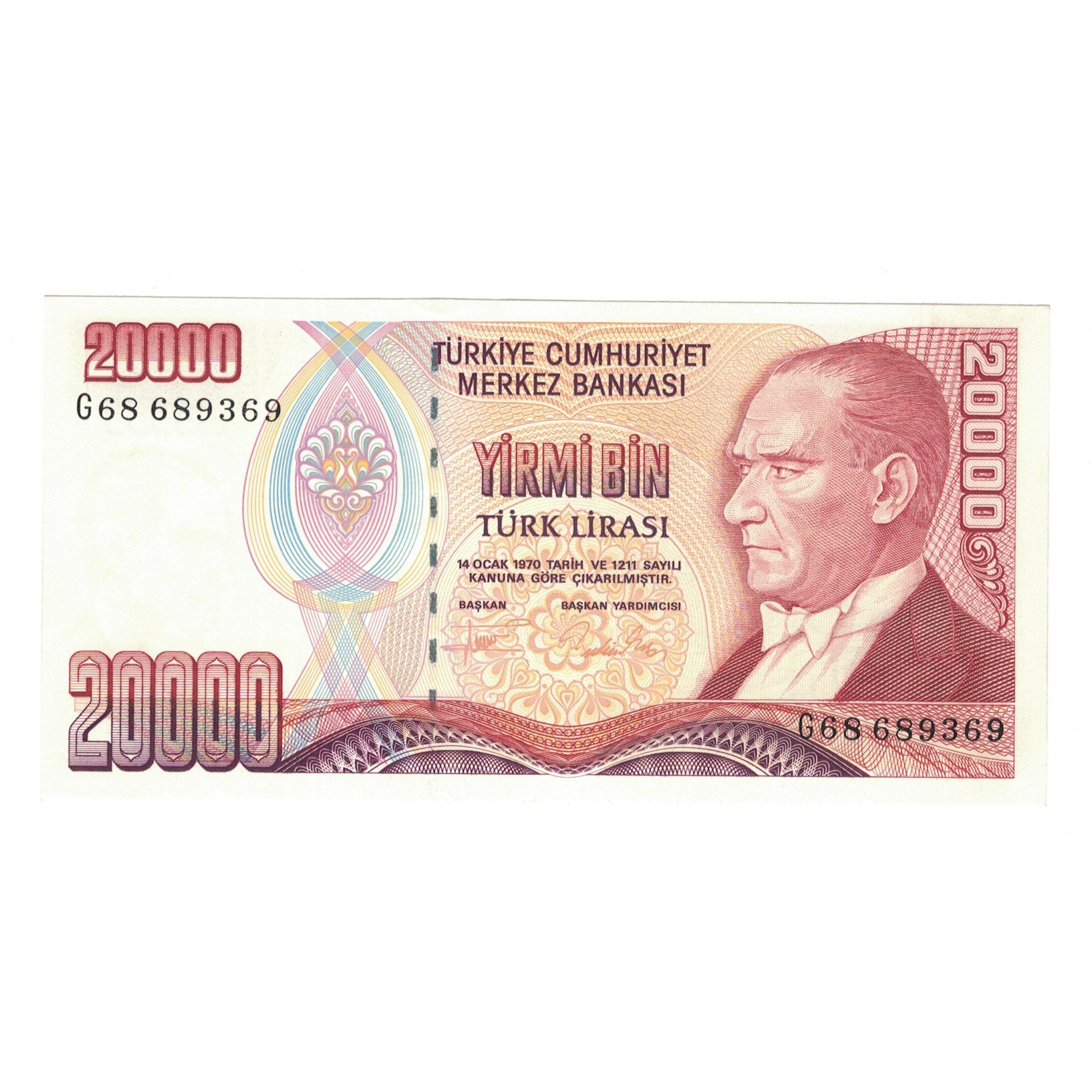 Banknote, Turkey, 20,000 Lira, 1970, 1970-01-14, KM:202, UNC(63)
