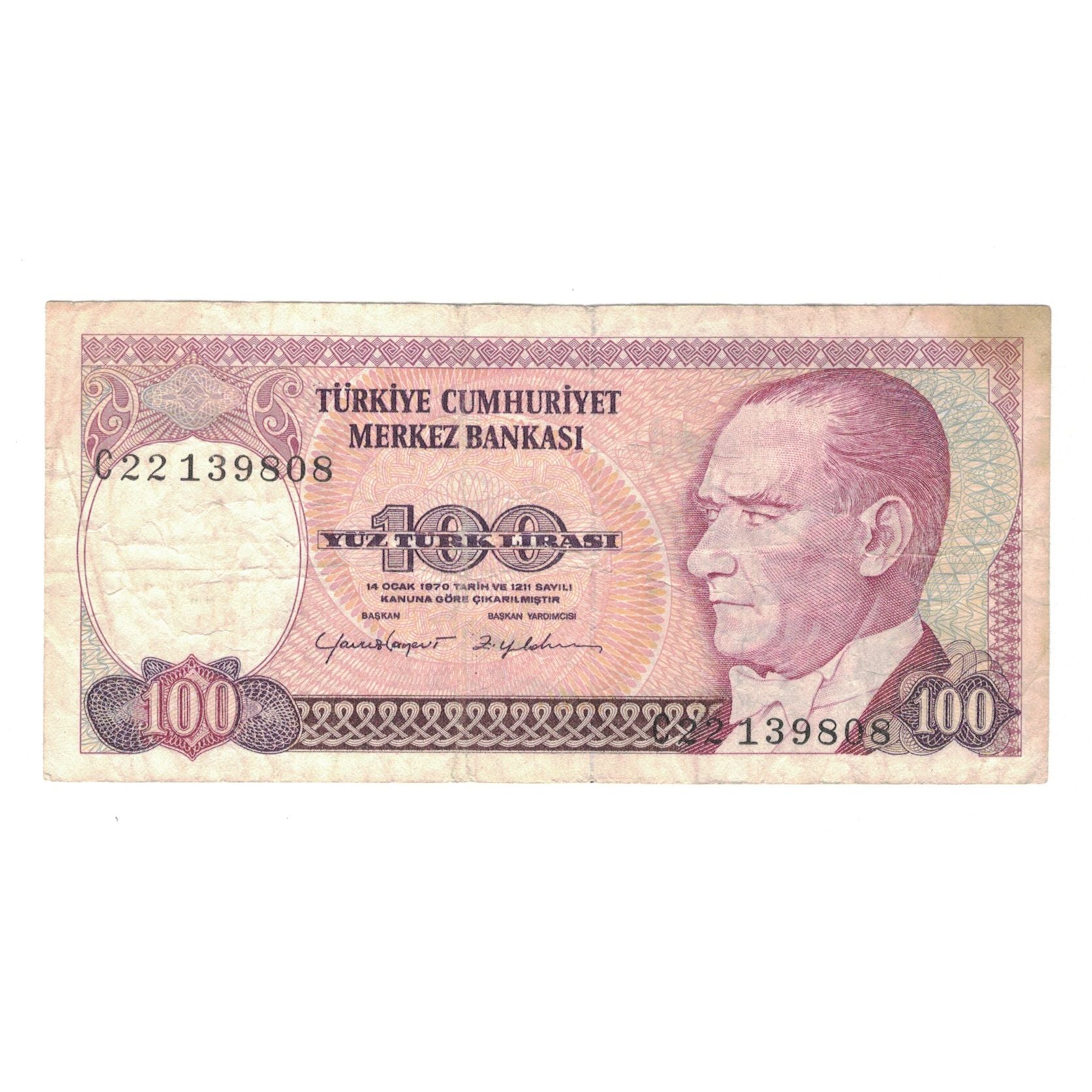 Banknote, Turkey, 100 Lira, 1970, 1970-01-14, KM:194a, VF(30-35)