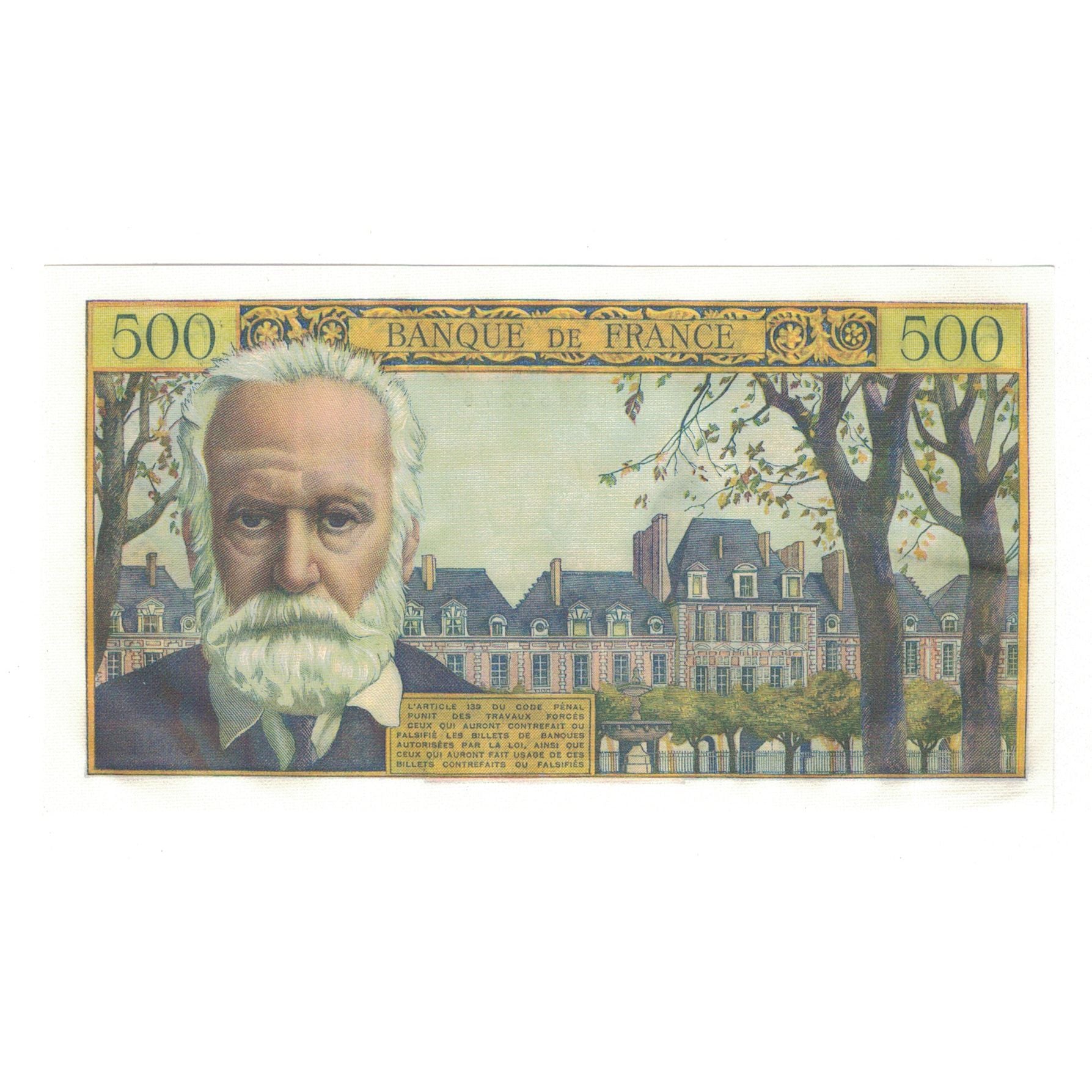 Francja, 500 Francs, Victor Hugo, 1957, 1957-12-05, UNC(65-70), Fayette:35.07