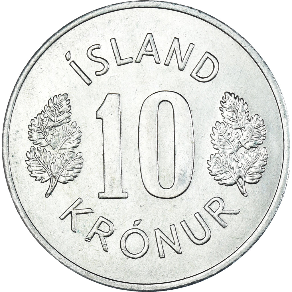 Munten, IJsland, 10 Kronur, 1970