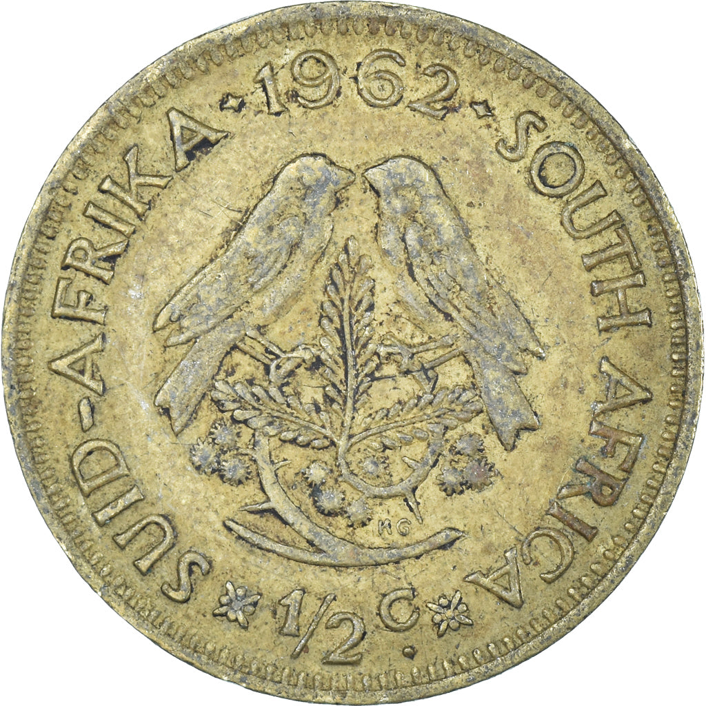 Moeda, África do Sul, 1/2 Cent, 1962