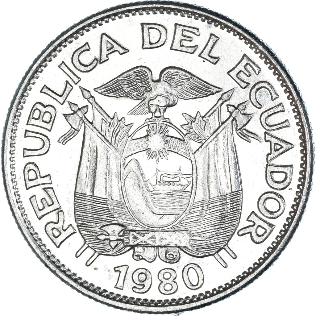 Coin, Ecuador, Sucre, Un, 1980