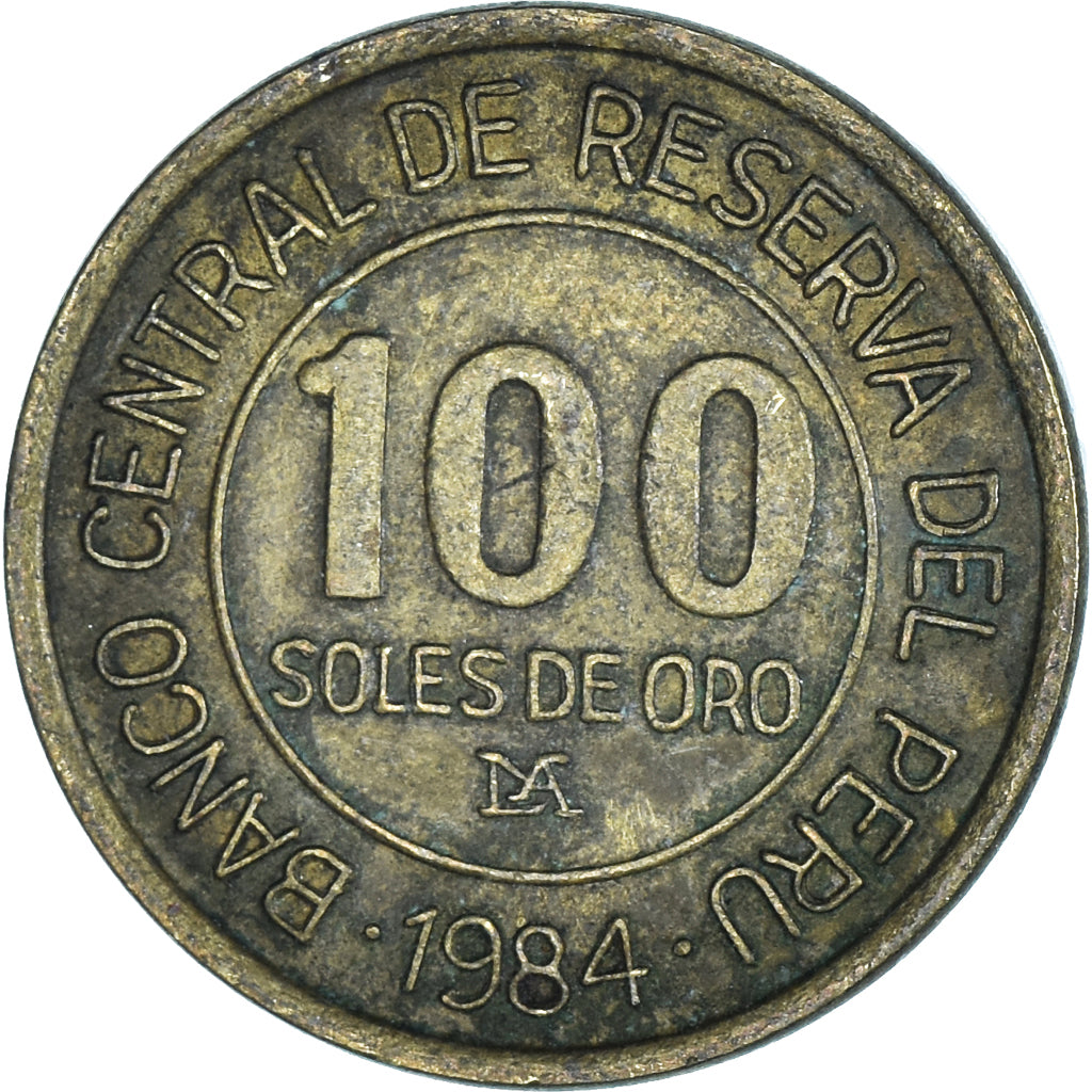 Coin, Peru, 100 Soles, 1984