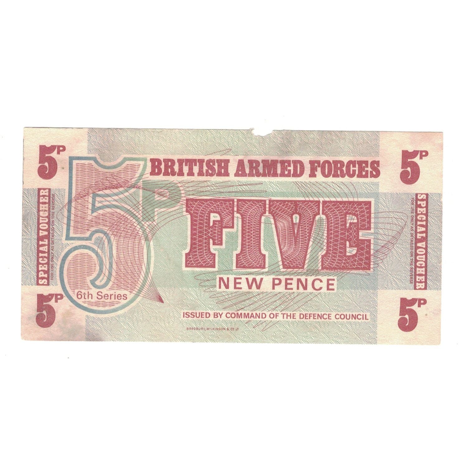 Biljet, Groot Bretagne, 5 New Pence, Undated (1972), KM:M47, TB+
