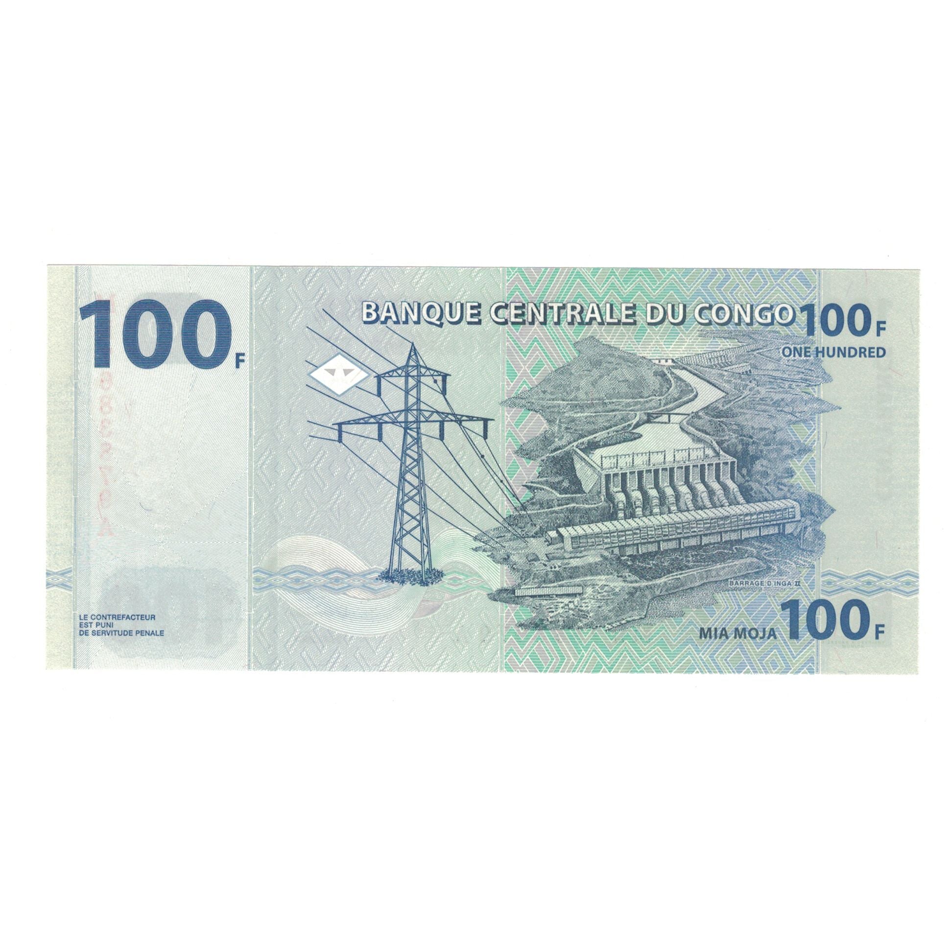 Banknot, Republika Demokratyczna Konga, 100 Francs, 2007, 2007-07-31, KM:98a