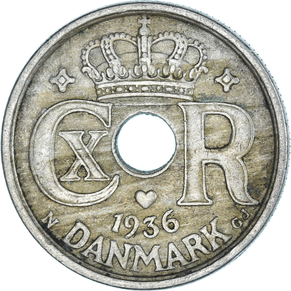 Moneta, Danimarca, 25 Öre, 1936