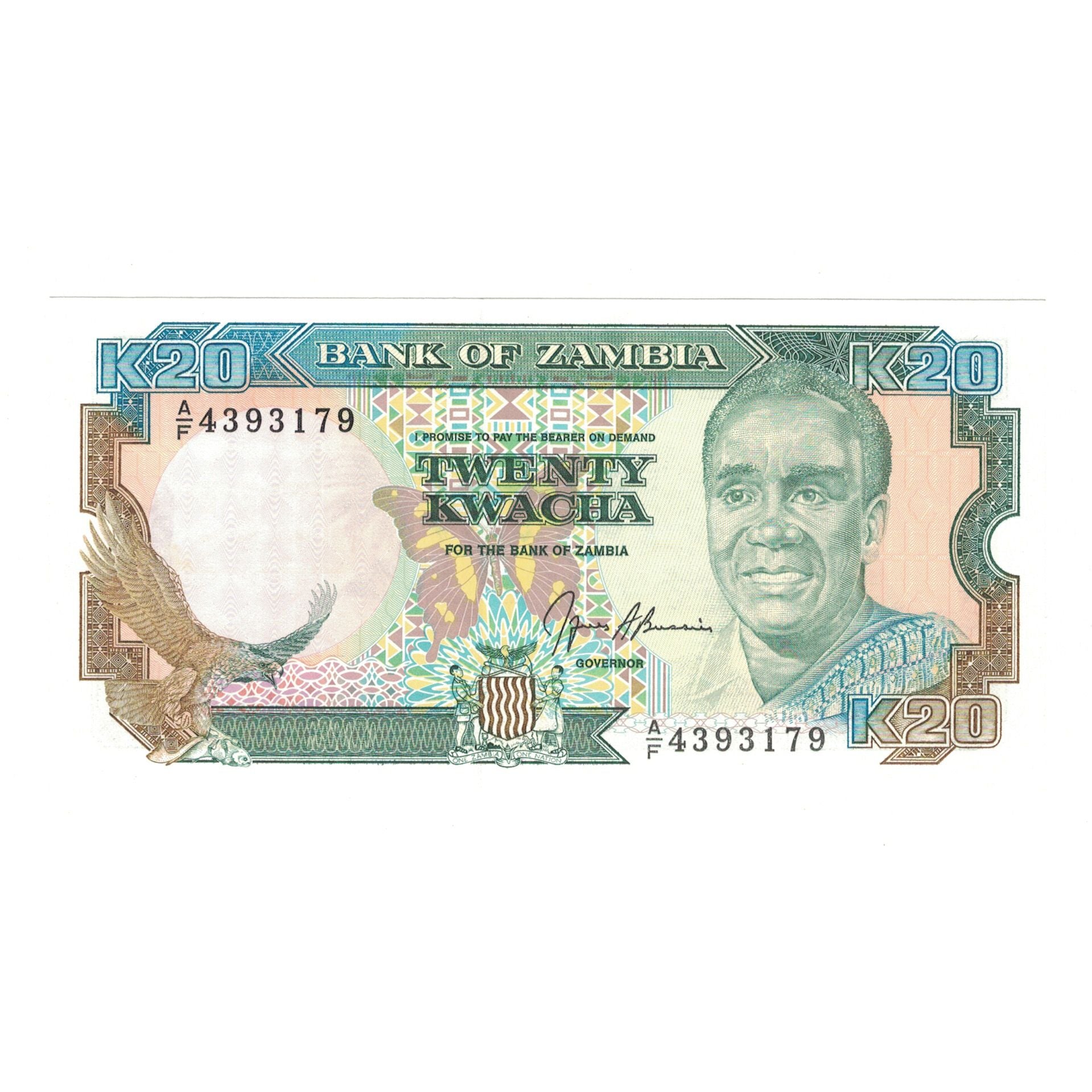 Nota, Zâmbia, 20 Kwacha, KM:32b, UNC(65-70)