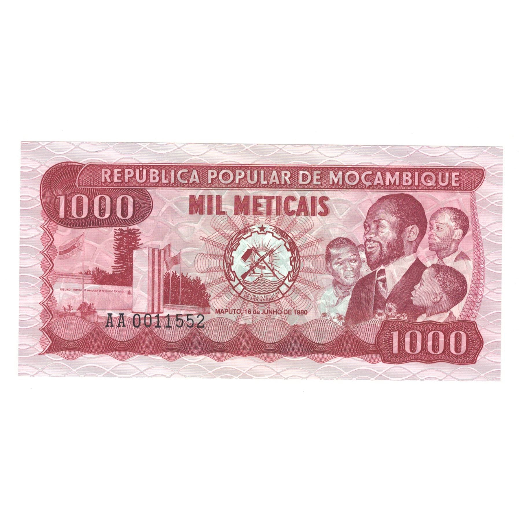 Banknote, Mozambique, 1000 Meticais, 1980, 1980-06-16, KM:128, UNC(65-70)