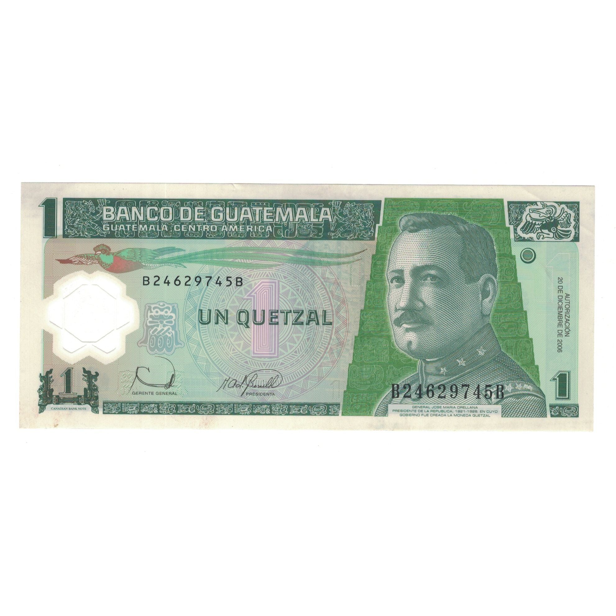 Billet, Guatemala, 1 Quetzal, 2006, 2006-12-20, KM:109, SPL