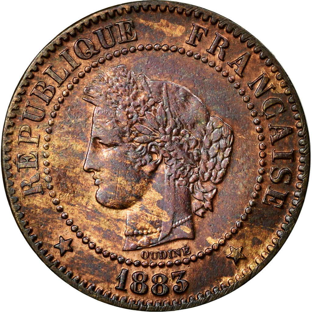 Moneta, Francia, Cérès, 2 Centimes, 1883, Paris, BB, Bronzo, KM:827.1