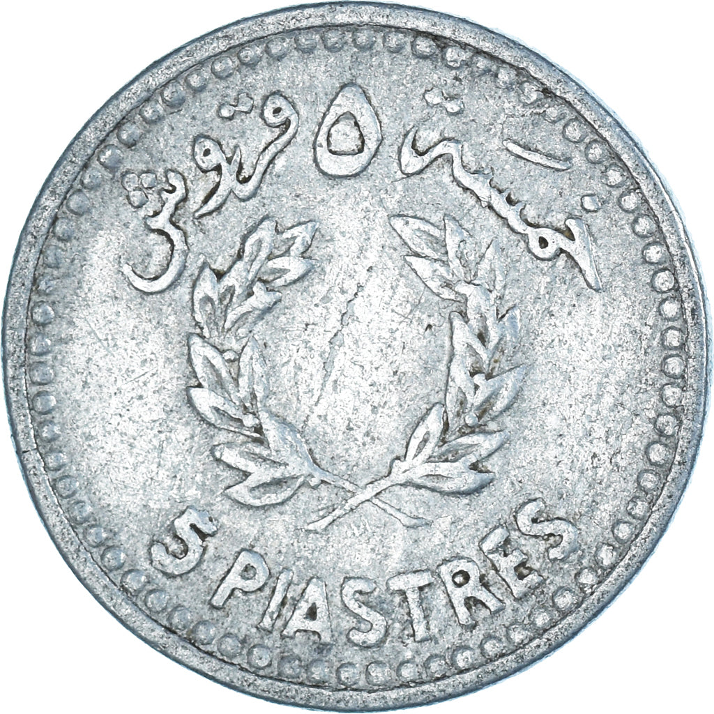 Moeda, Líbano, 5 Piastres, 1952