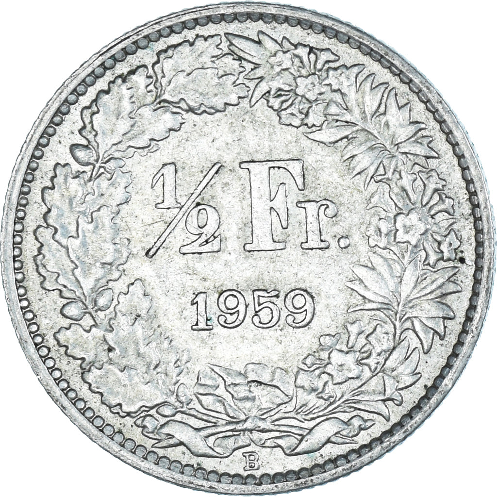 Moneda, Suiza, 1/2 Franc, 1959