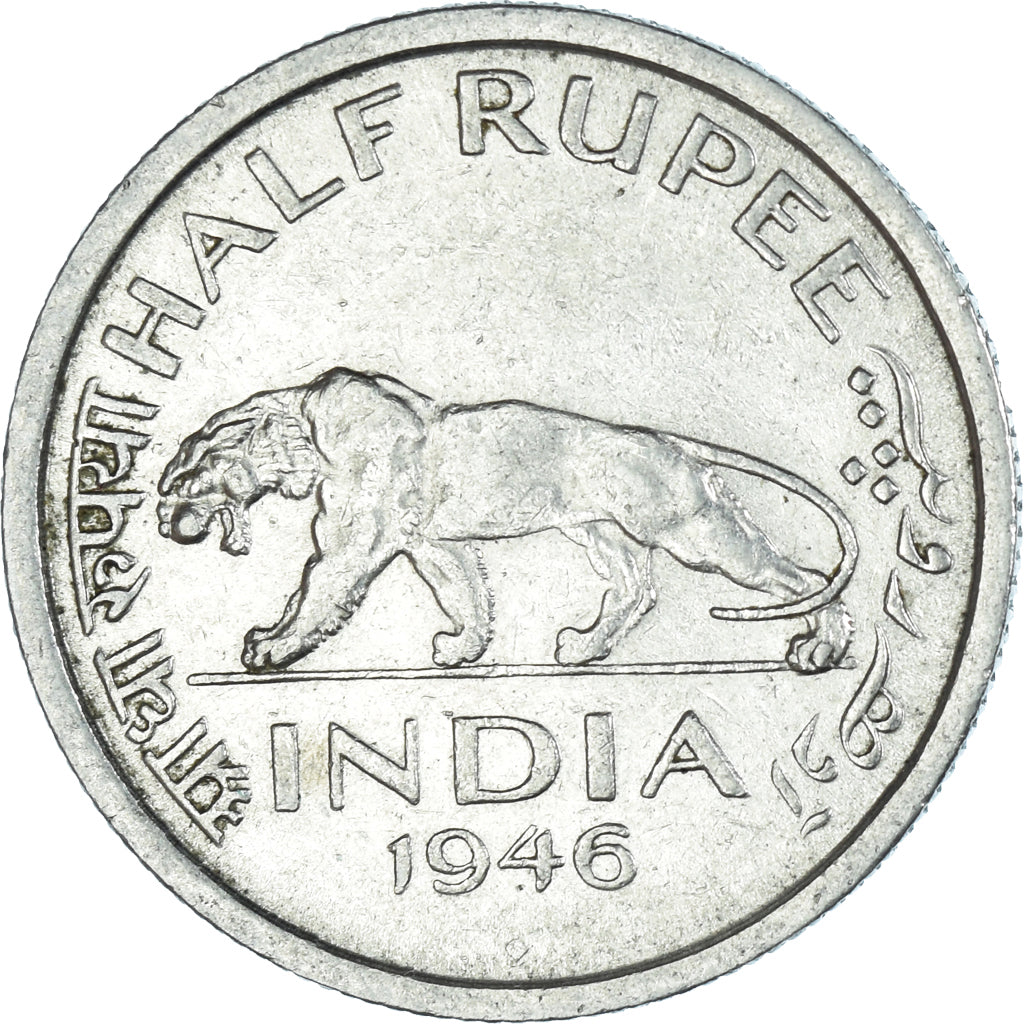 Coin, India, 1/2 Rupee, 1946