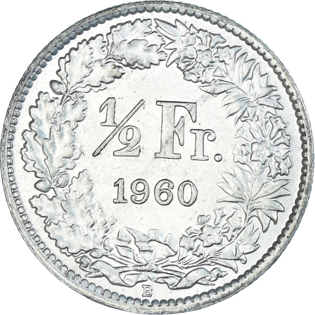 Münze, Schweiz, 1/2 Franc, 1960