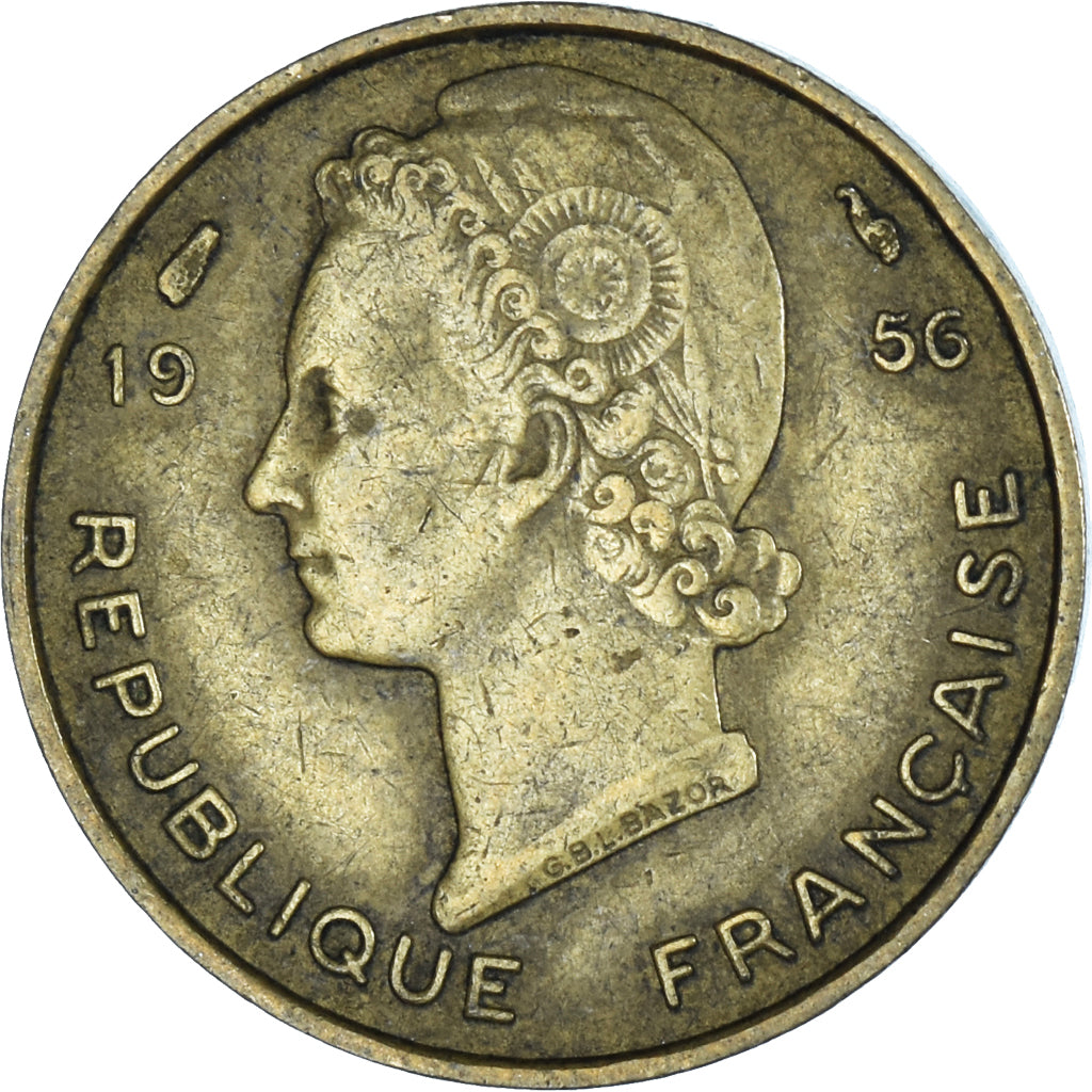 Coin, French West Africa, 5 Francs, 1956