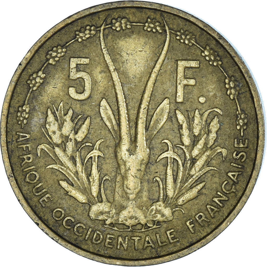 Coin, French West Africa, 5 Francs, 1956