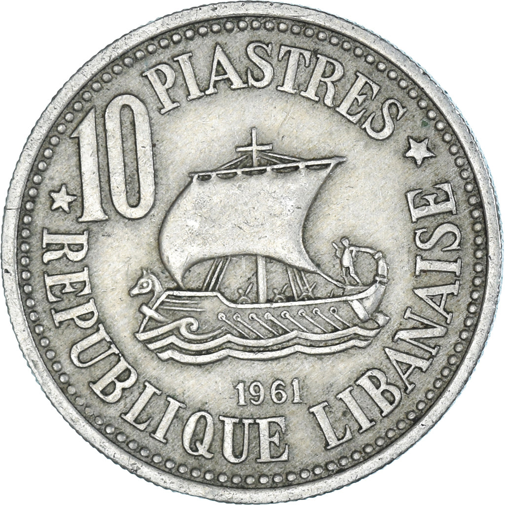 Monnaie, Liban , 10 Piastres, 1961
